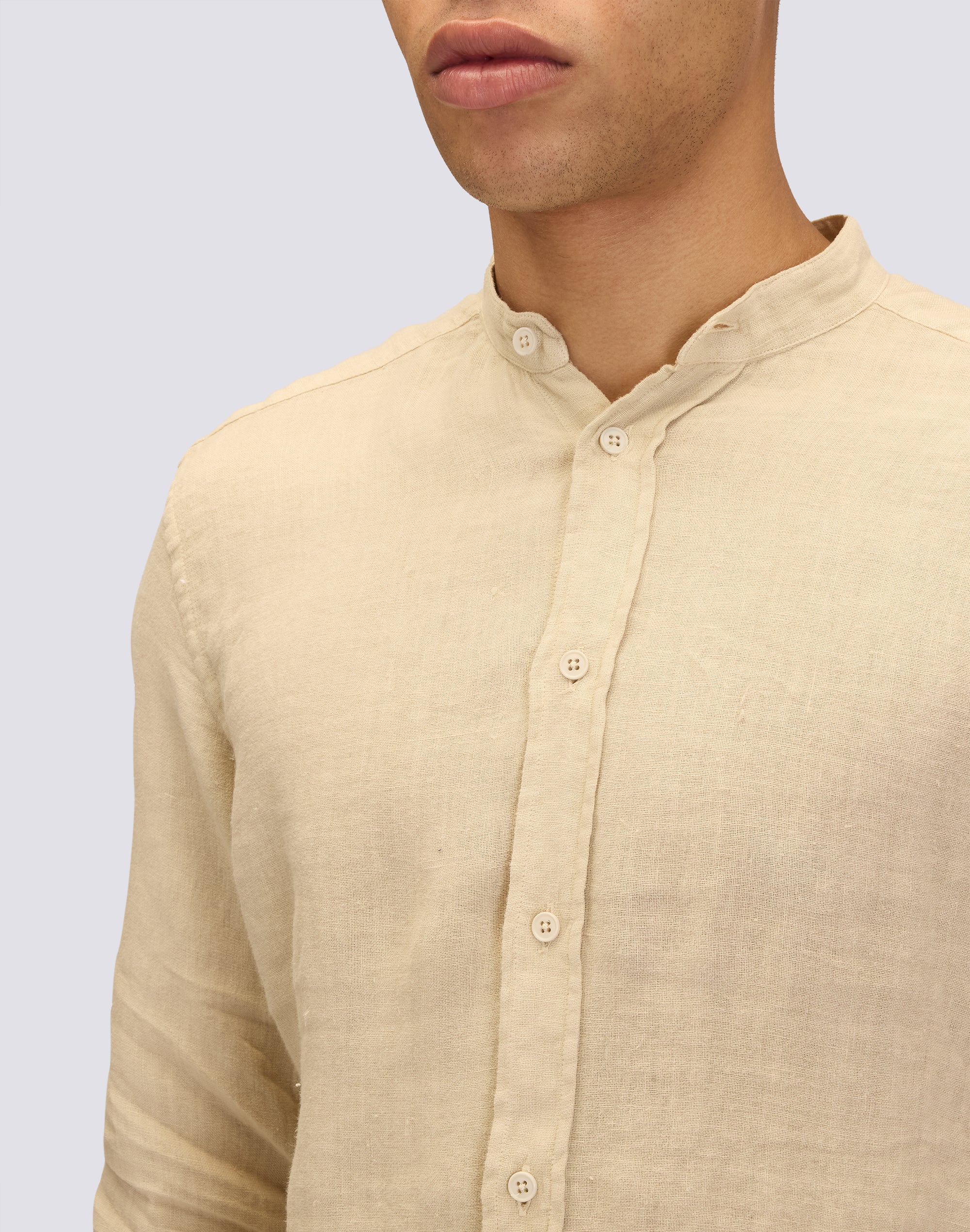 sundek-camicia-uomo-in-lino-tinto-capo-con-collo-alla-coreana image 4