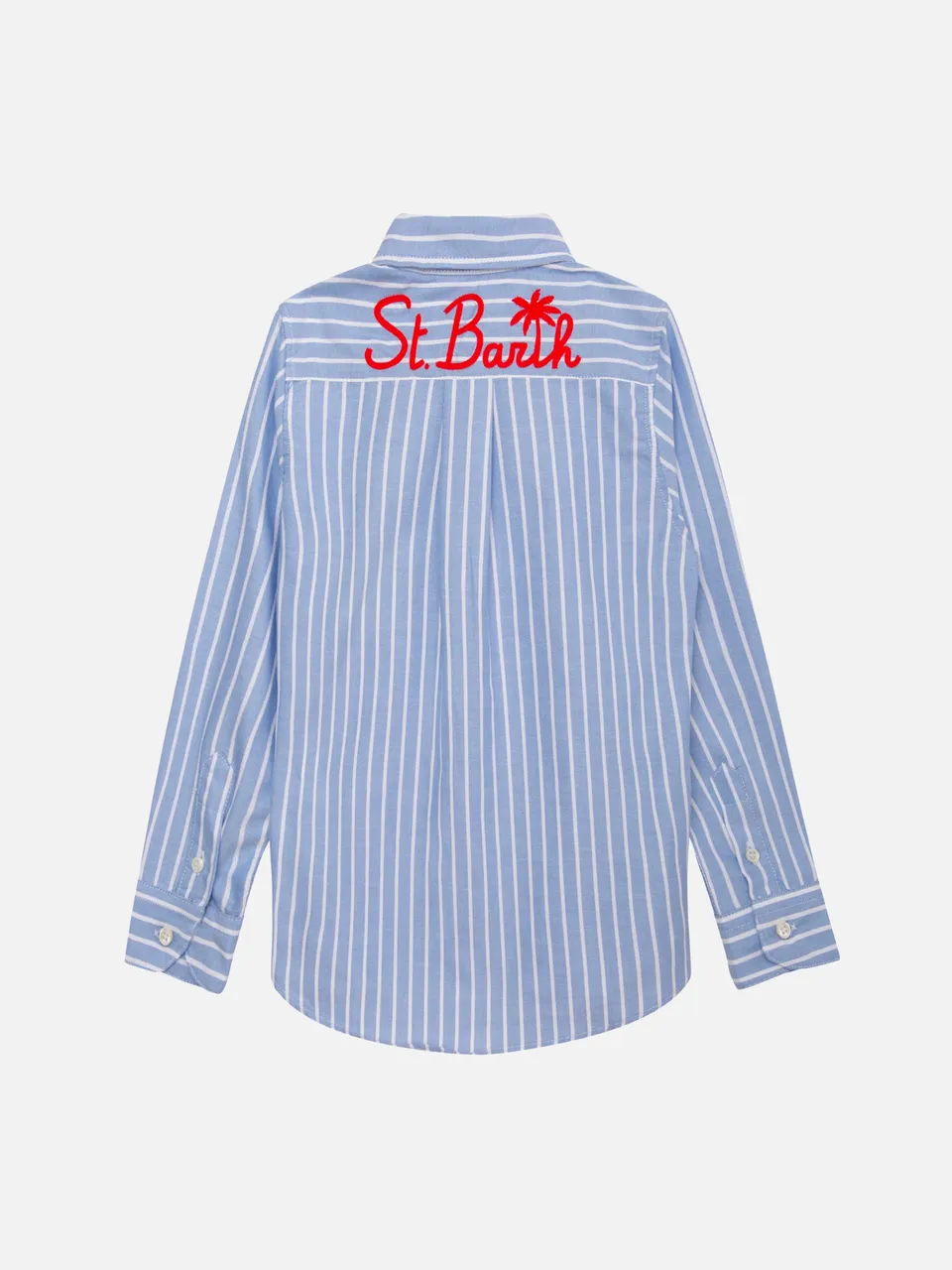 mc2-saint-barth-camicia-bambino-button-down-righe-bianche-e-blu image 1