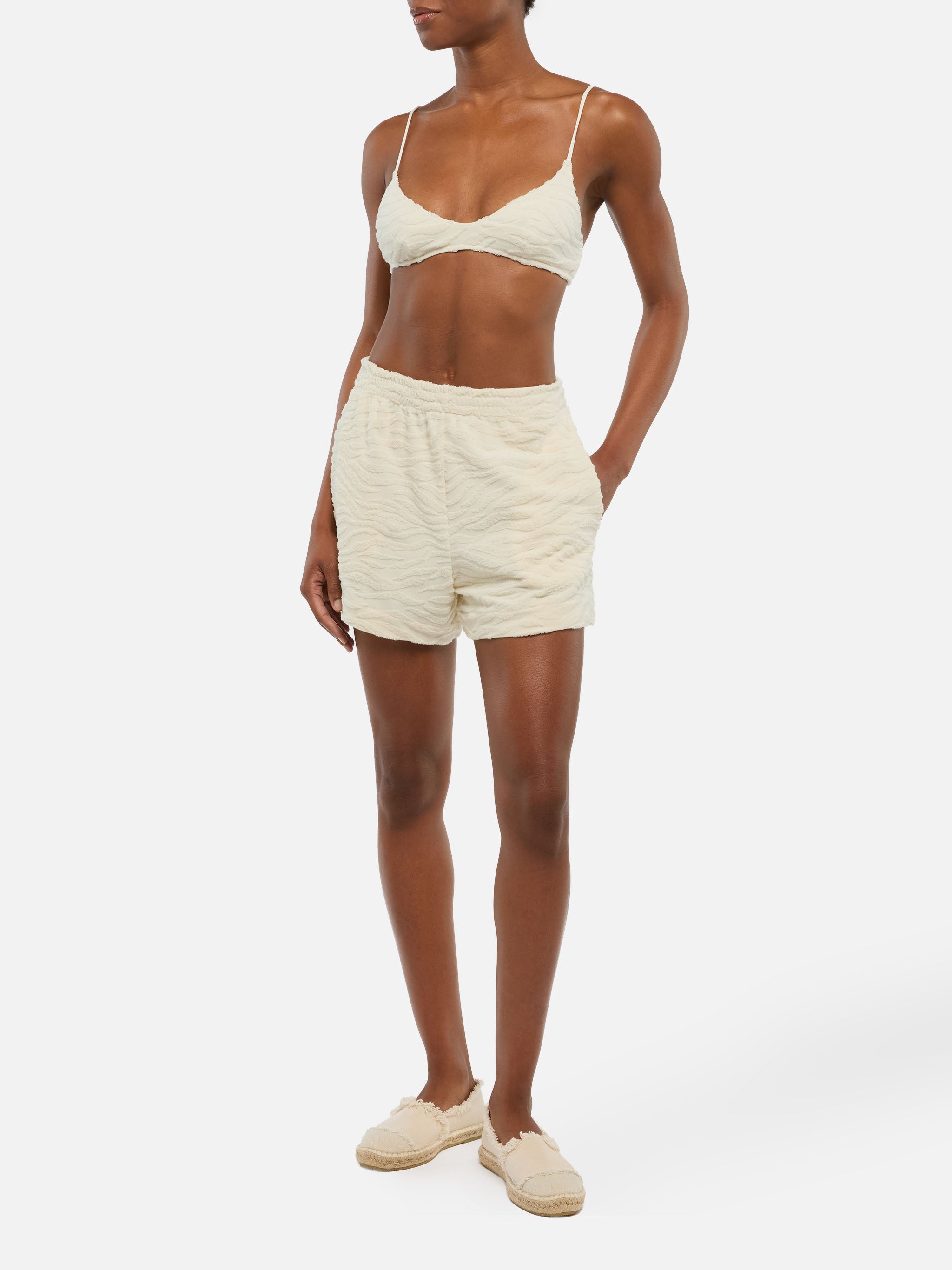 mc2-saint-barth-meave-shorts-donna-in-spugna-di-cotone-zebrato-beige image 2