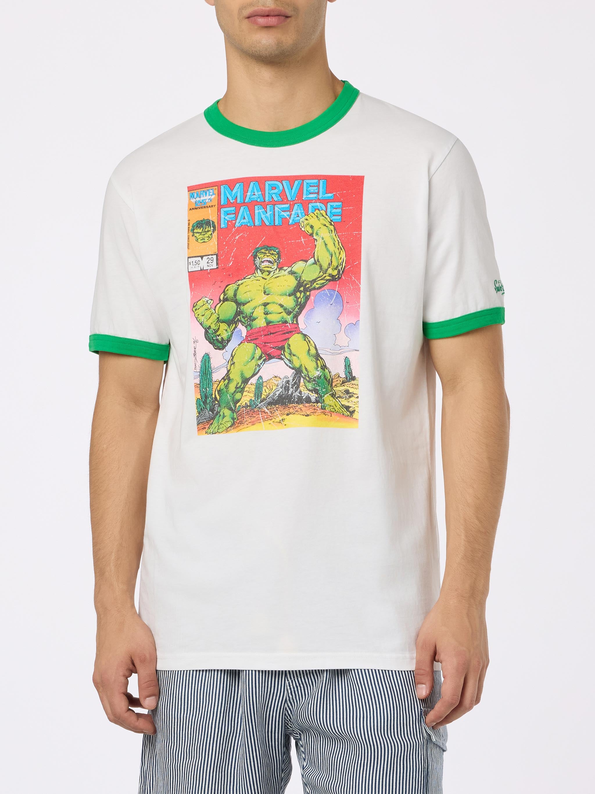 mc2-saint-barth-t-shirt-dean-special-edition-marvel-hulk-bianco-e-verde image 2