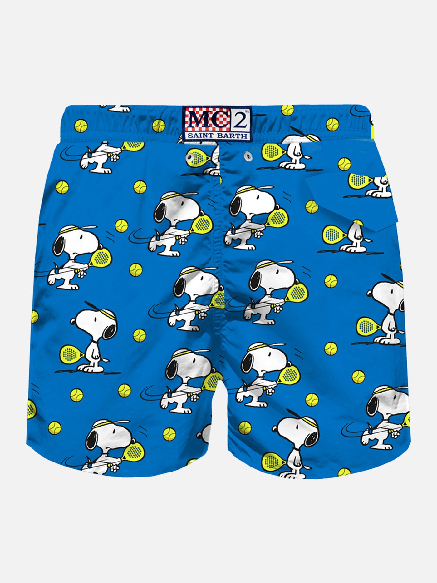 mc2-saint-barth-costume-bagno-uomo-snoopy-padel-bluette-peanuts-special-edition image 2