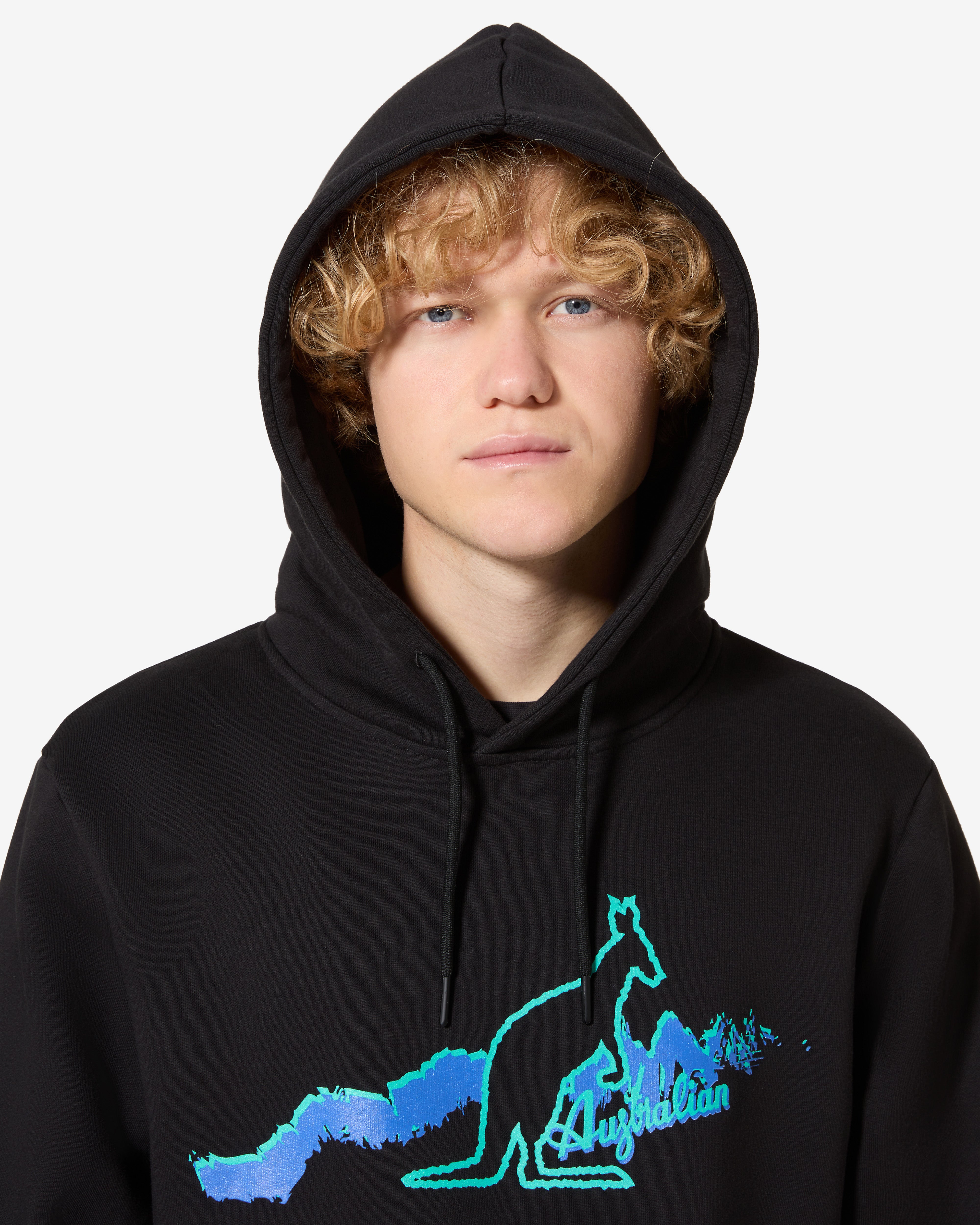 australian-road-hoodie-archive-felpa-uomo-nero-con-cappuccio image 4
