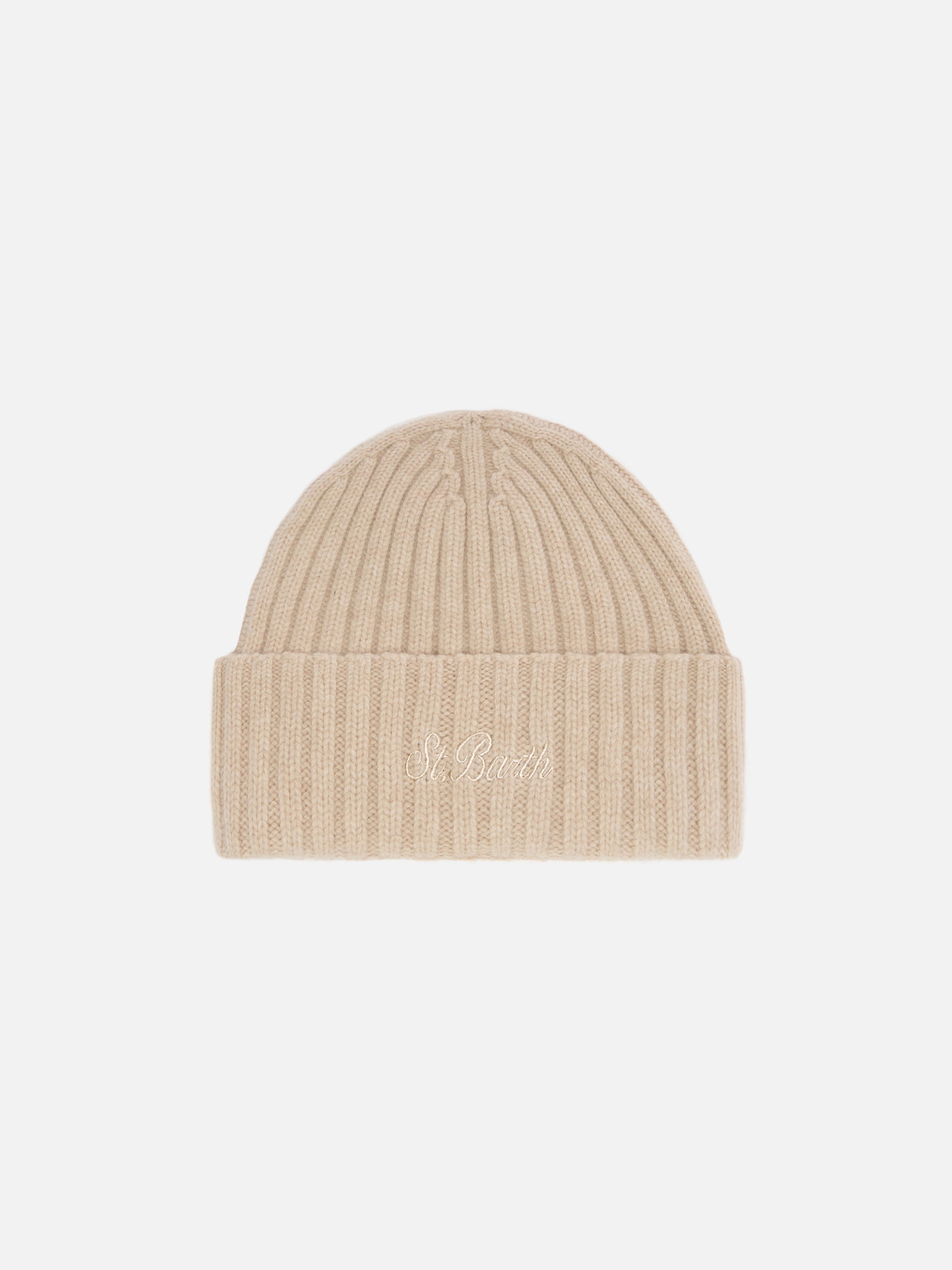 mc2-saint-barth-berretto-wengen-in-100-lana-beige-con-risvolto image 1