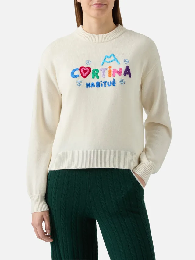 mc2-saint-barth-danya-girocollo-donna-bianco-avorio-con-patch-cortina-habitu image 1