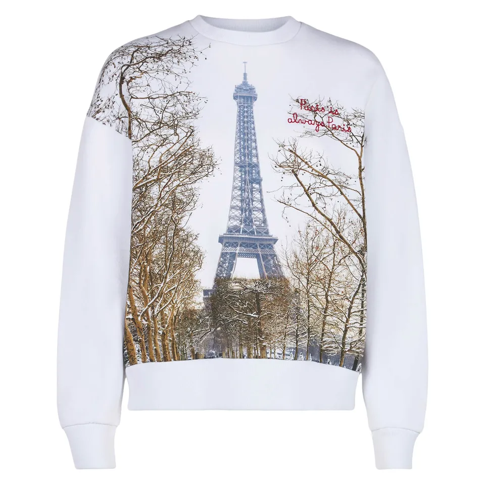 mc2-saint-barth-stardust-felpa-donna-bianca-stampa-parigi-tour-eiffel image 1