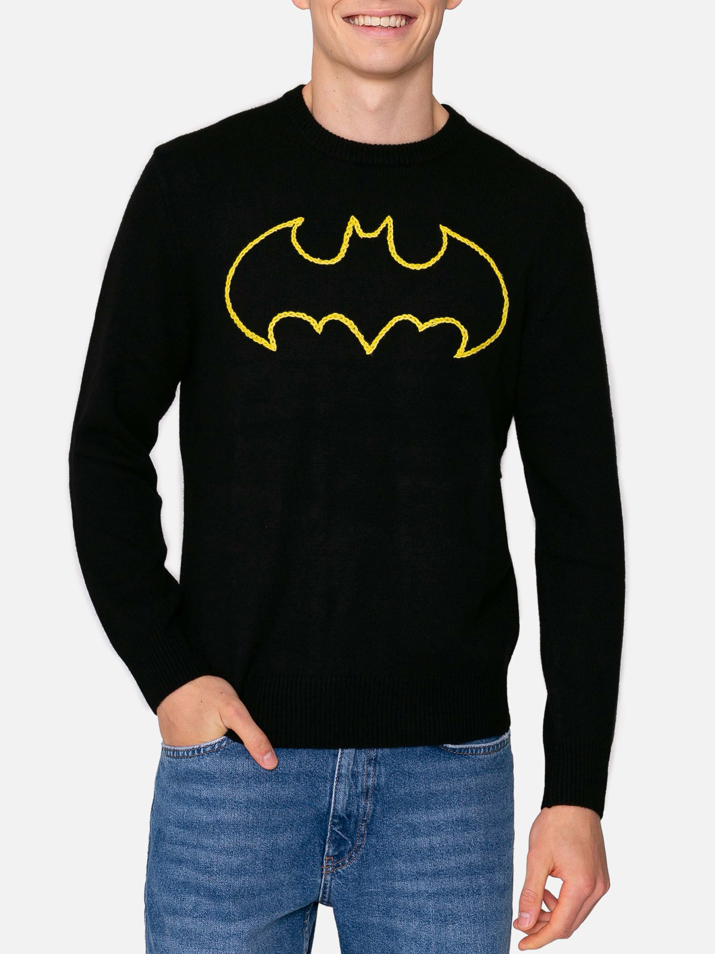 mc2-saint-barth-maglia-heron-uomo-misto-cashmere-con-ricamo-batman-special-editi image 1