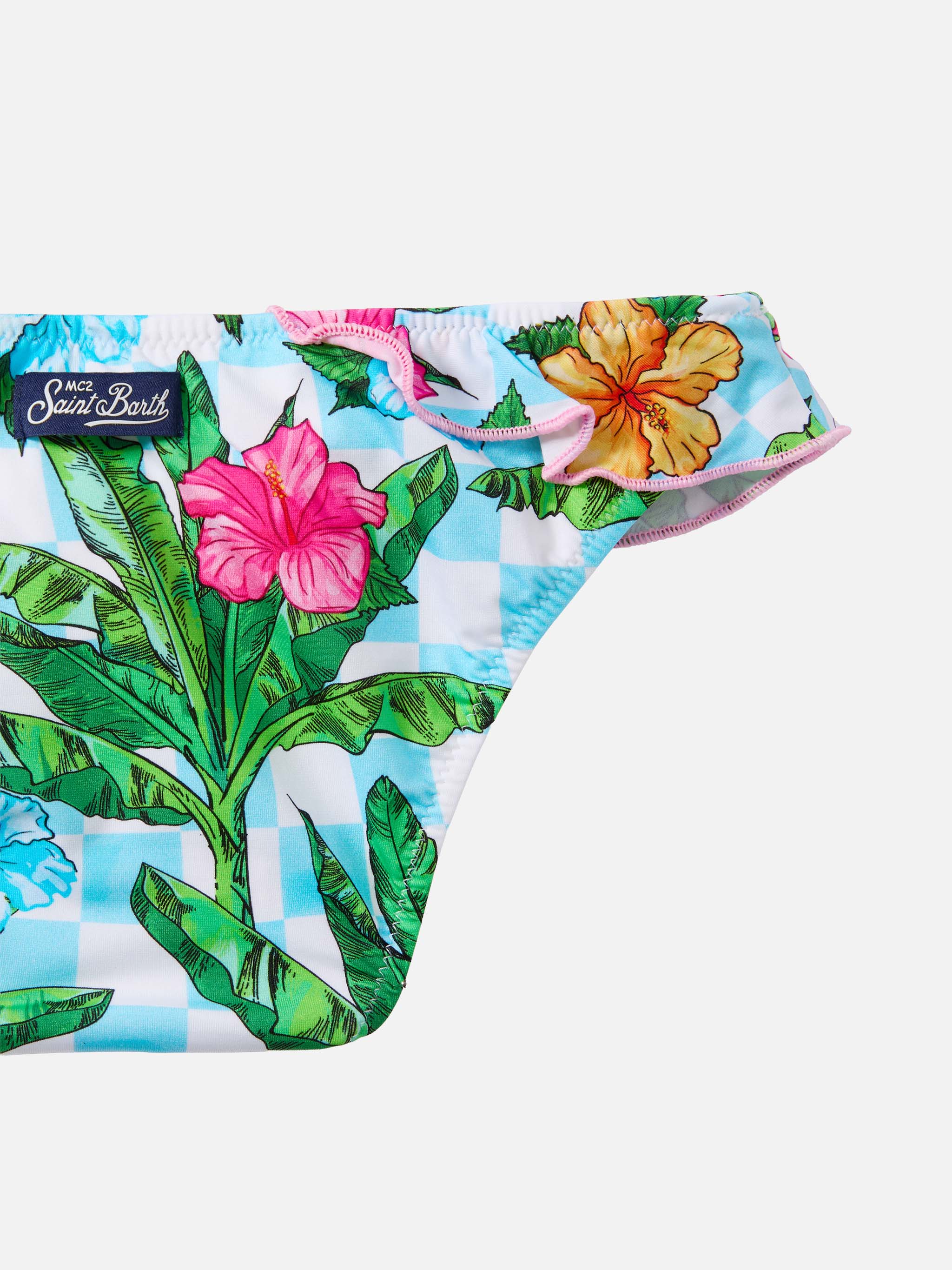 mc2-saint-barth-bikini-rey-bambina-monospalla-con-volant-stampa-palme-bluette image 3