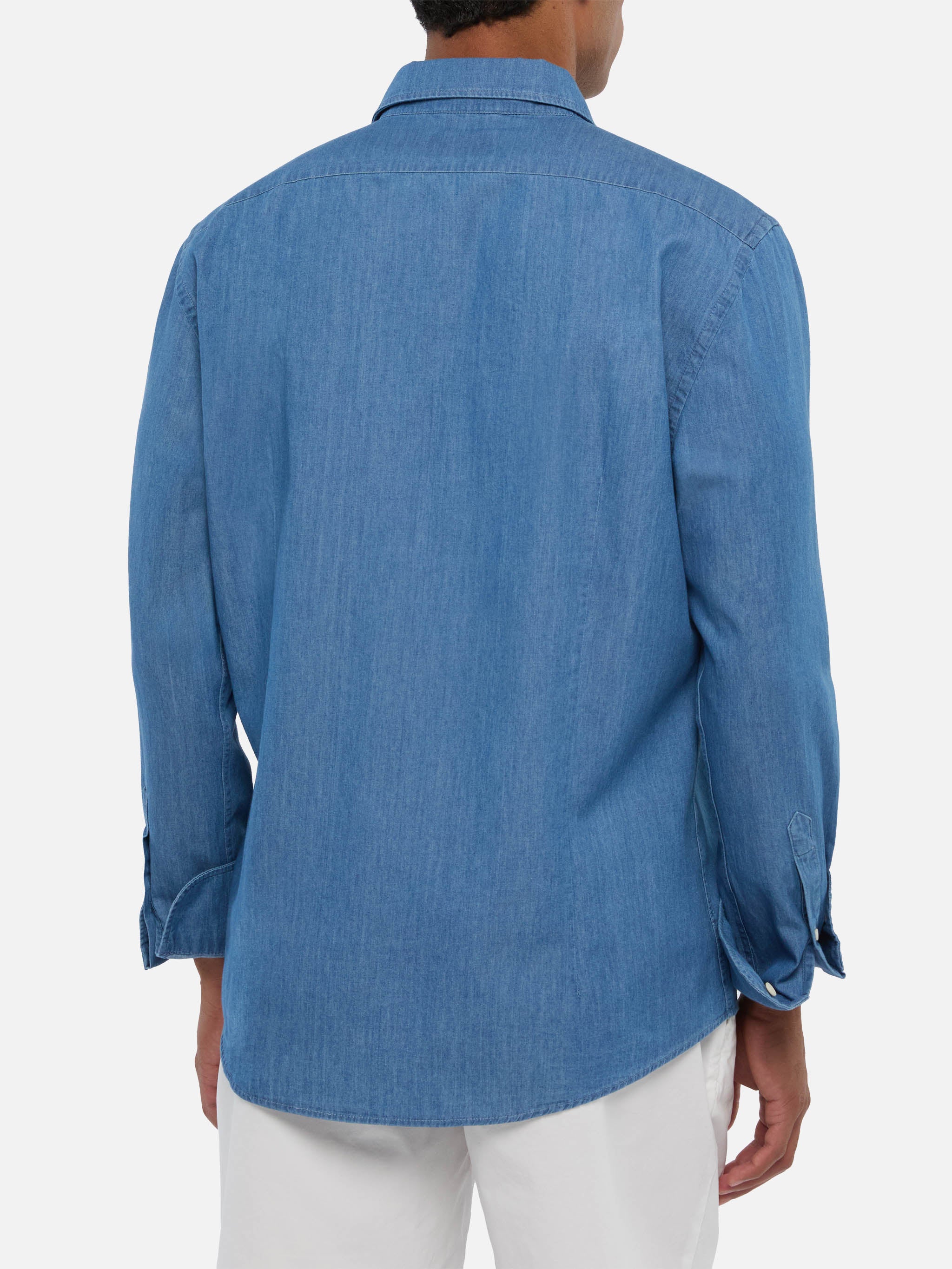 camicia-mc2-saint-barth-pamplona-in-chambray-blu-denim-scuro-maniche-lunghe-vest image 3
