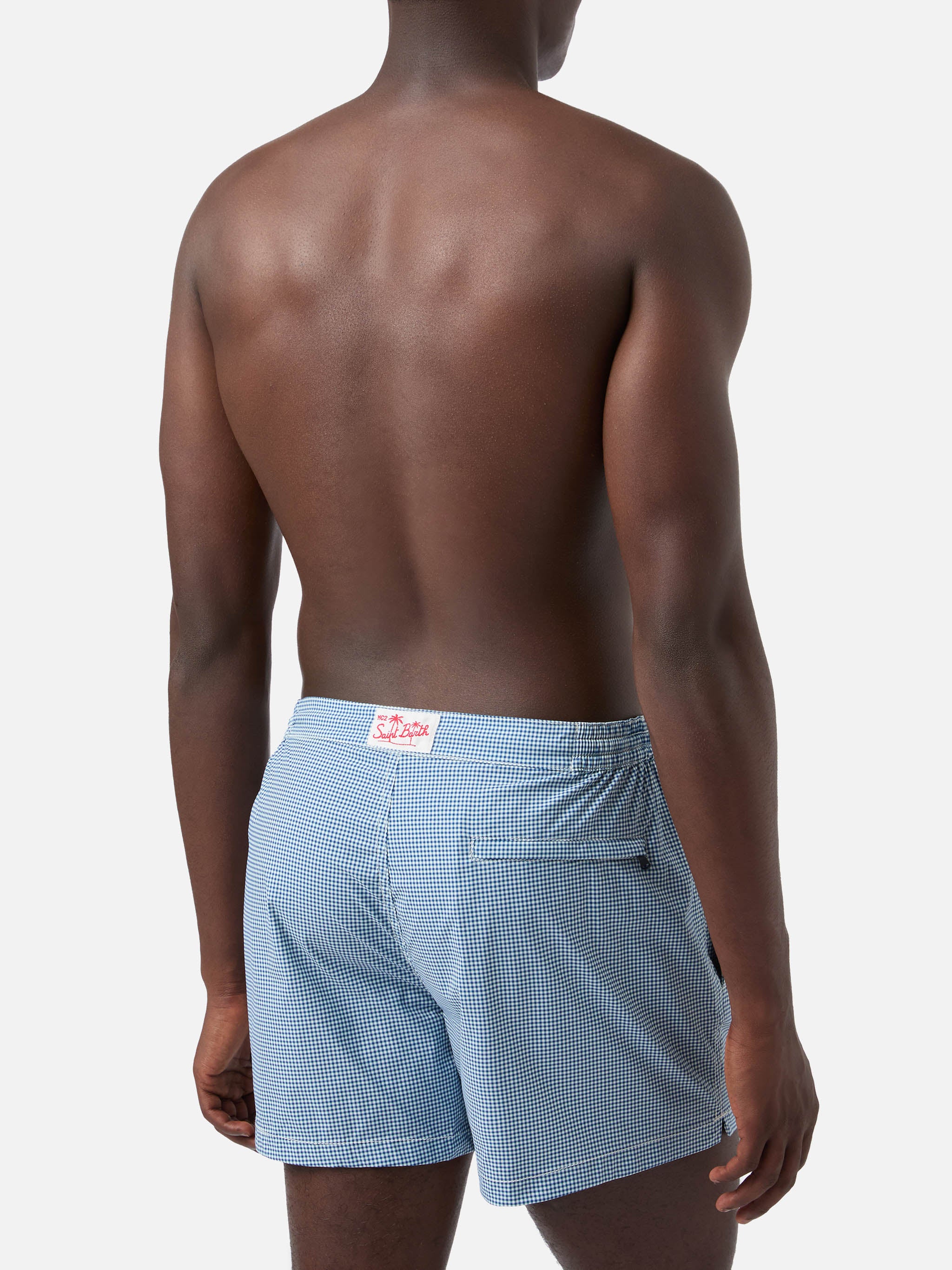 mc2-saint-barth-harrys-costume-mare-uomo-slim-vichy-blu-navy image 5