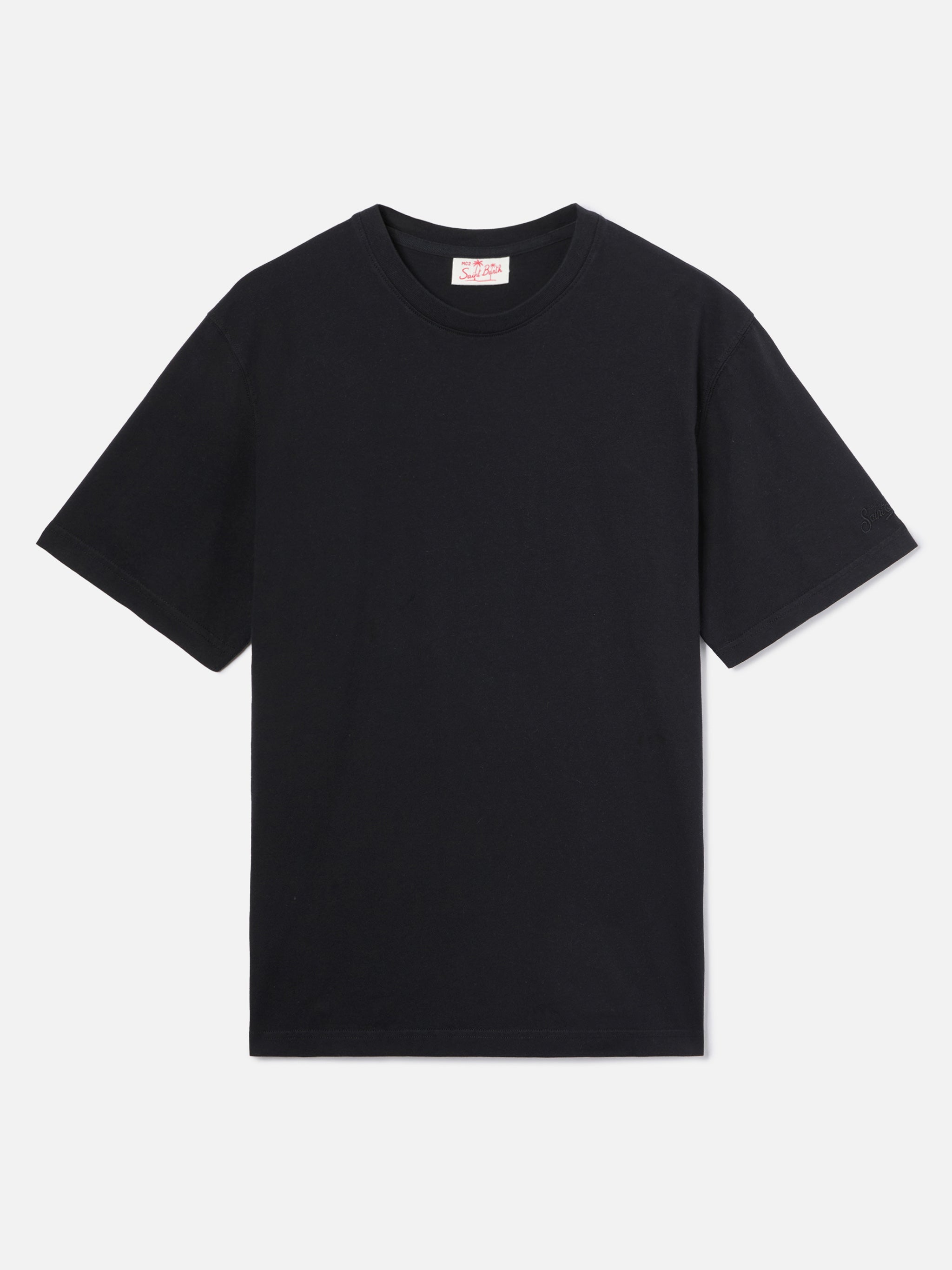 mc2-saint-barth-t-shirt-dover-nera-in-cotone-con-ricamo-logo image 1