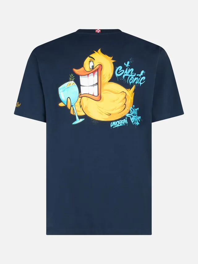 mc2-saint-barth-t-shirt-cryptopuppets-ducky-gin-special-edition-in-cotone-blu image 1