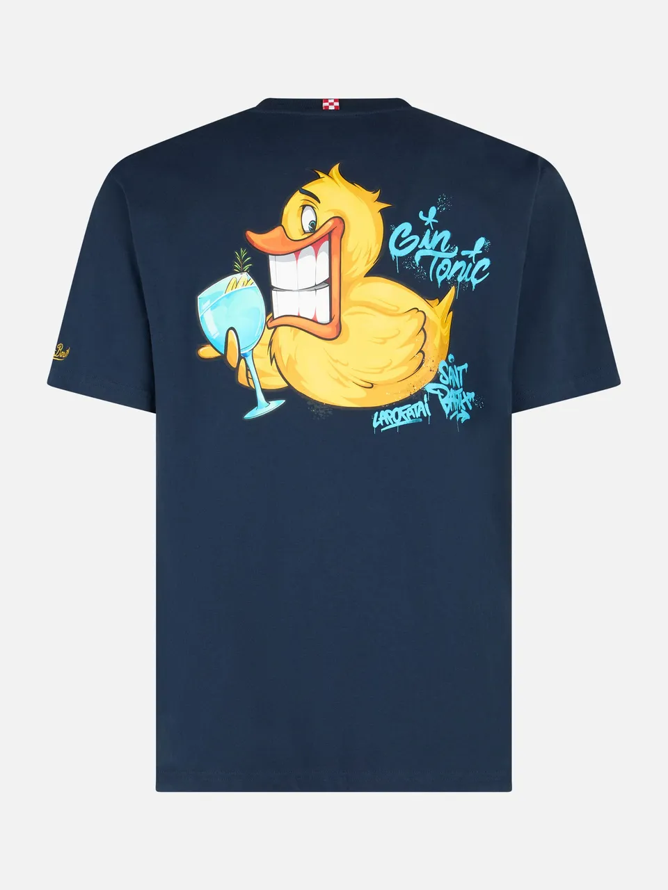 mc2-saint-barth-t-shirt-cryptopuppets-ducky-gin-special-edition-in-cotone-blu image 1