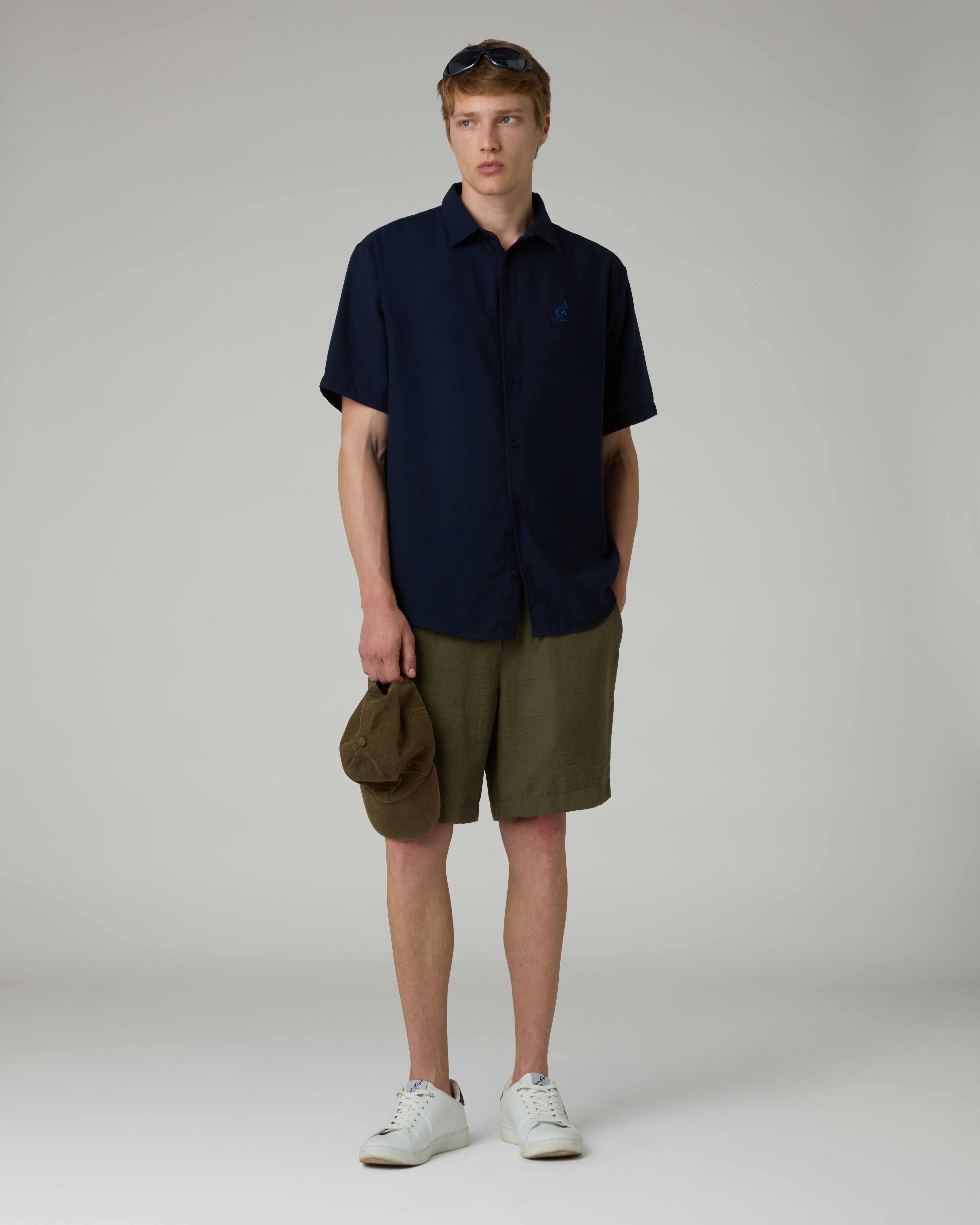 australian-doric-shirt-eclipse-blue-camicia-manica-corta-canvas image 2