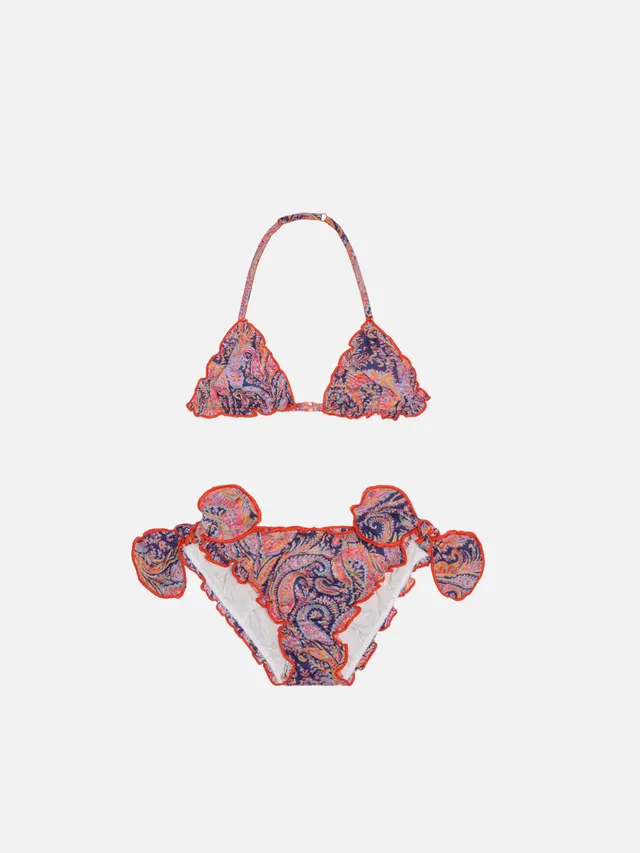 mc2-saint-barth-bikini-bambina-a-triangolo-liberty-special-edition-marrone-paisl image 1