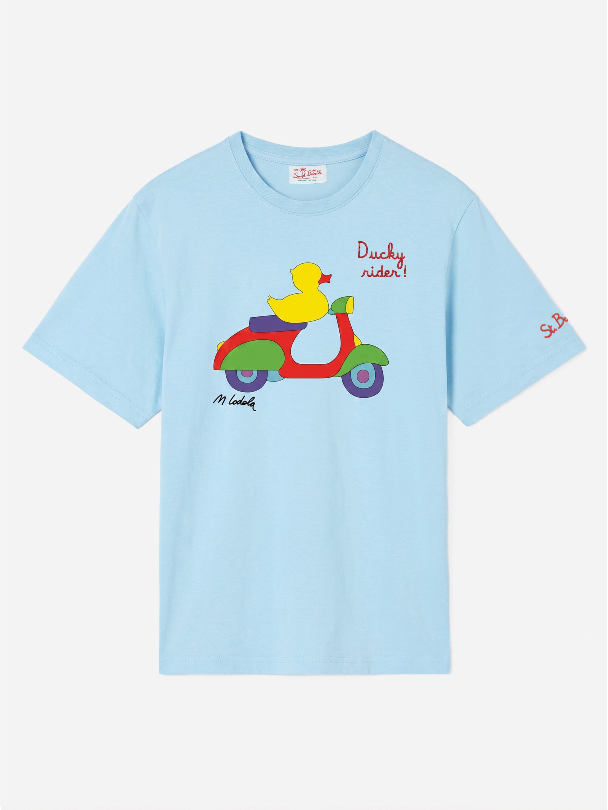 mc2-saint-barth-t-shirt-man-azzurra-ducky-rider-special-edition-uomo image 1
