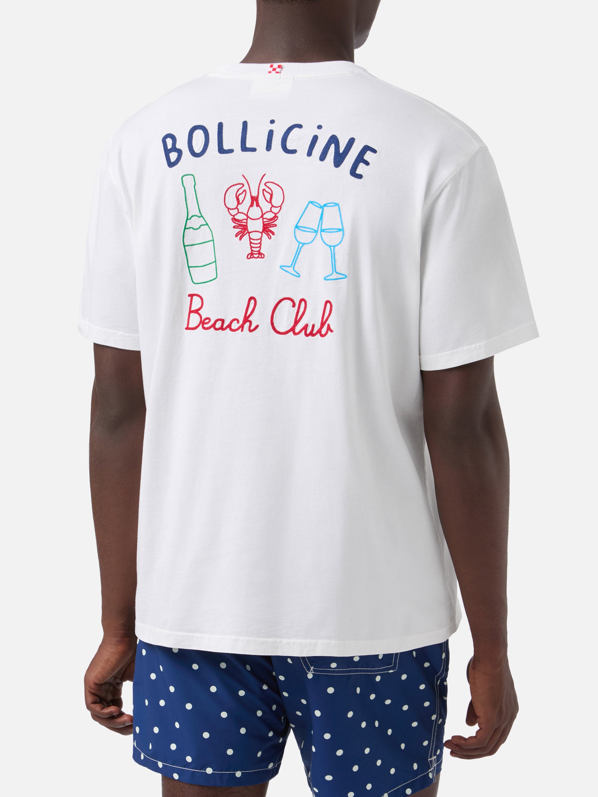 mc2-saint-barth-t-shirt-portland-bianca-con-ricamo-bollicine-beach-club image 4