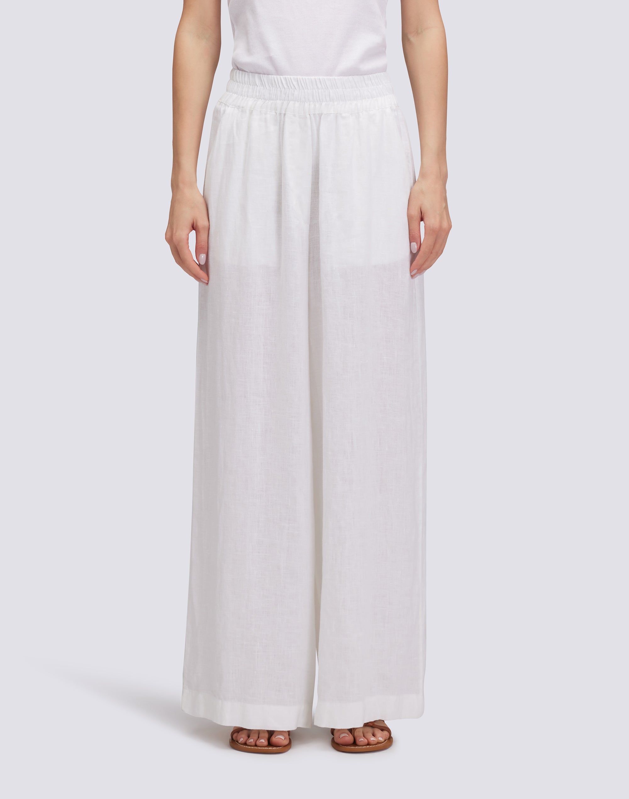 sundek-pantaloni-palazzo-lunghi-in-lino-tinto-capo-donna image 1