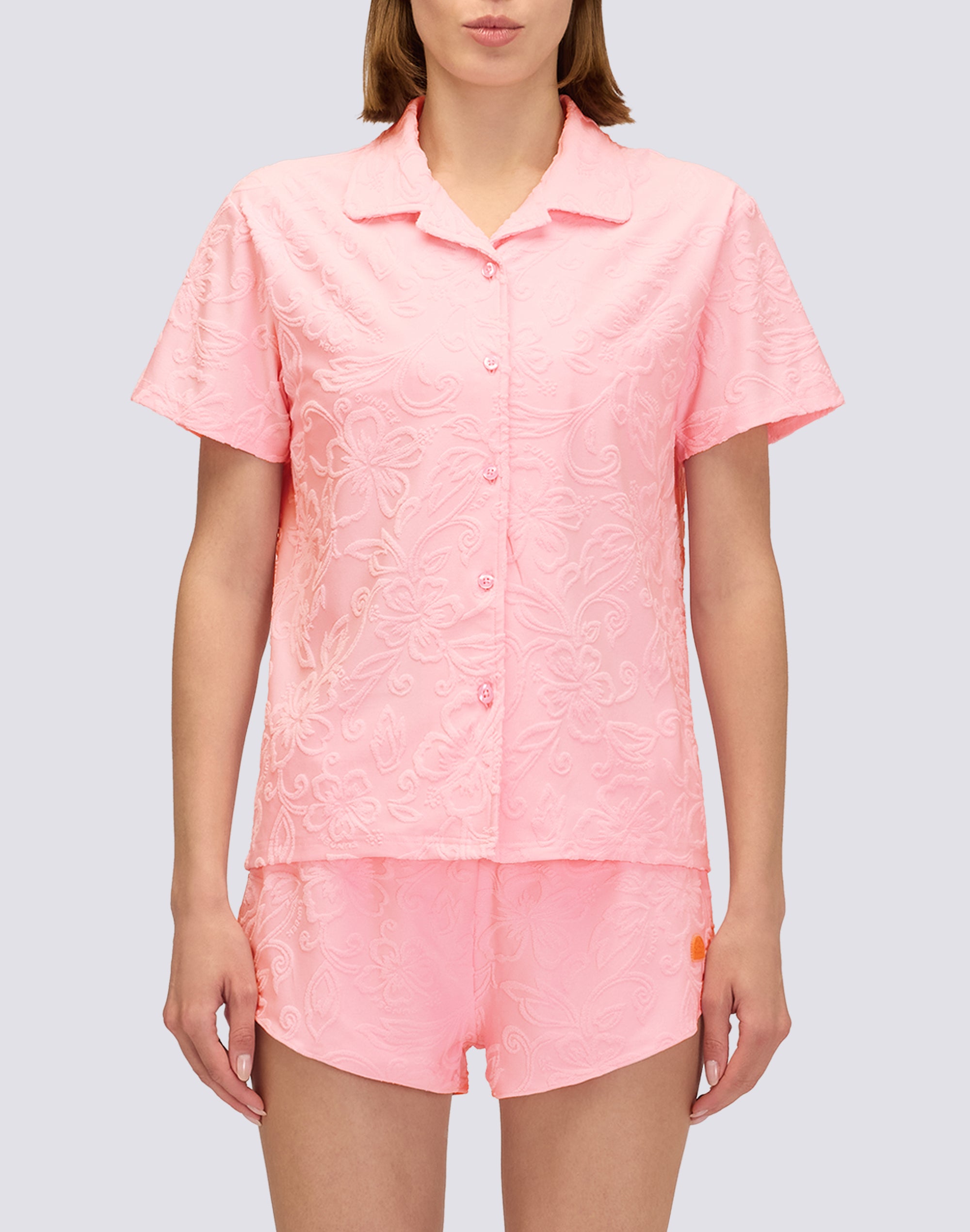 sundek-w615shte723-camicia-bowling-donna-in-spugna-jacquard-motivo-sk23 image 1