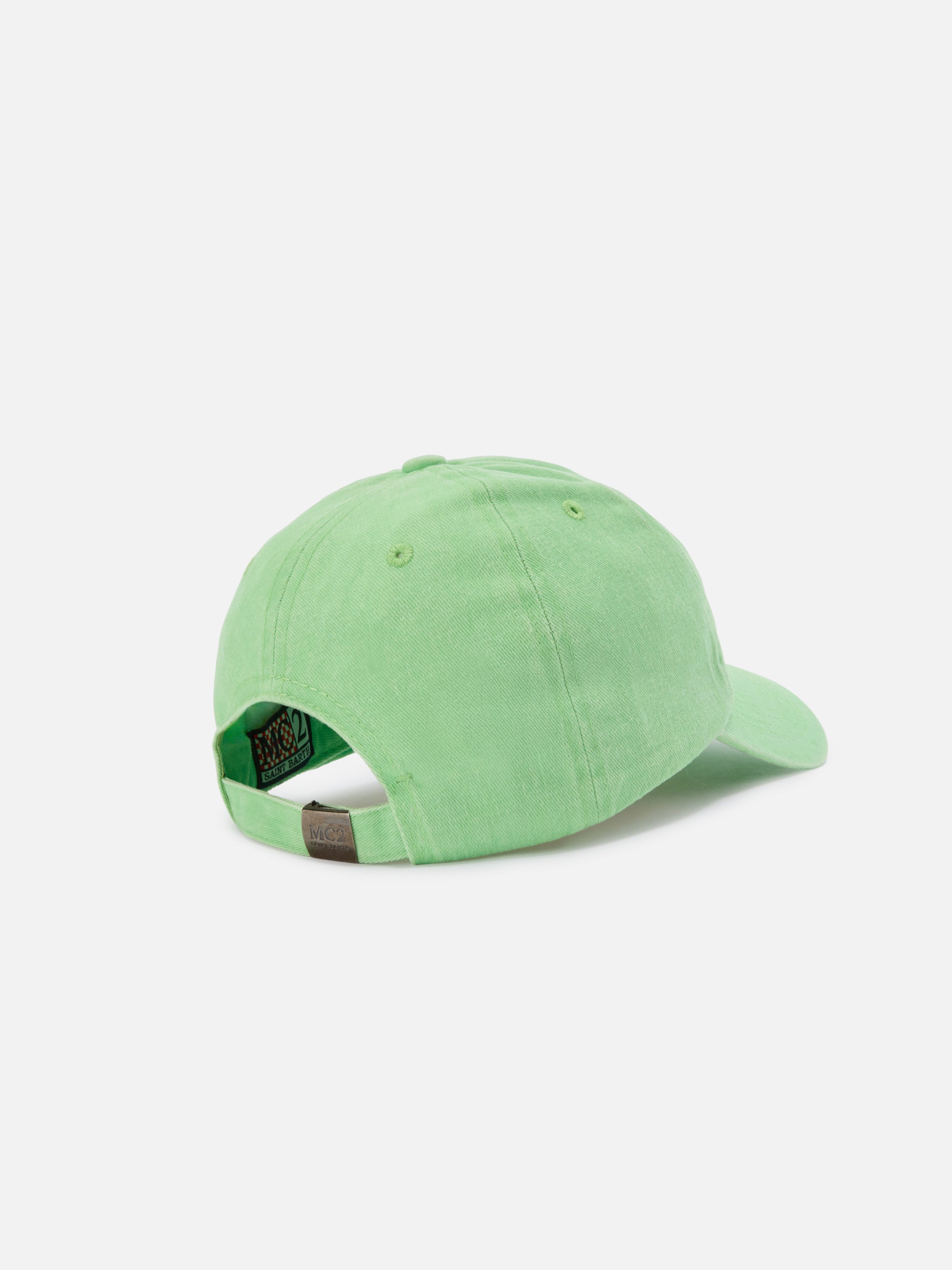 mc2-saint-barth-cappellino-davis-con-visiera-in-cotone-verde-chiaro-logo-ricamat image 3