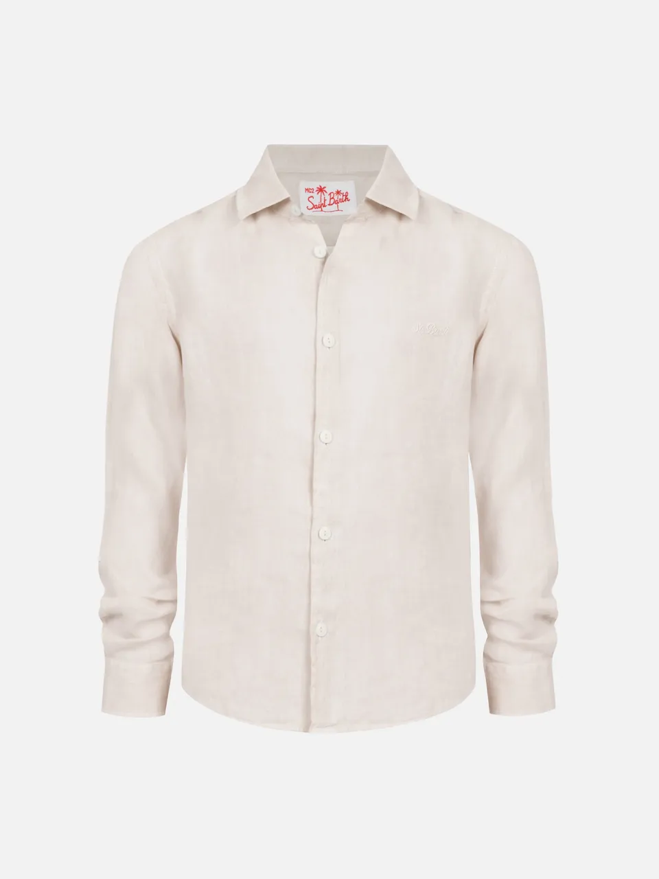 mc2-saint-barth-agnes-camicia-bambino-in-lino-bianco-panna image 1