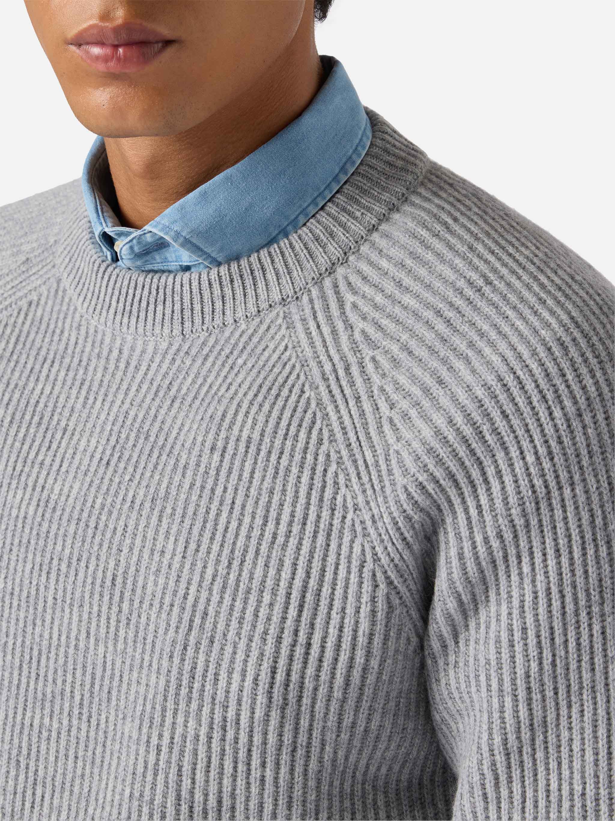mc2-saint-barth-maglione-marine-in-pura-lana-merino-grigio-melange-a-coste-ingle image 2
