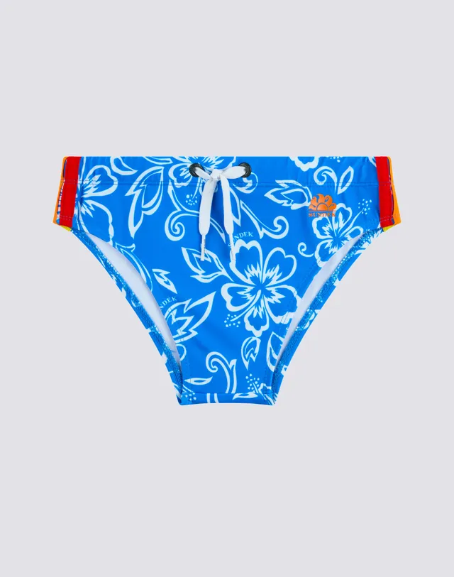 sundek-diwalter-slip-mare-mini-bambino-stampa-hibiscus-con-coulisse image 1