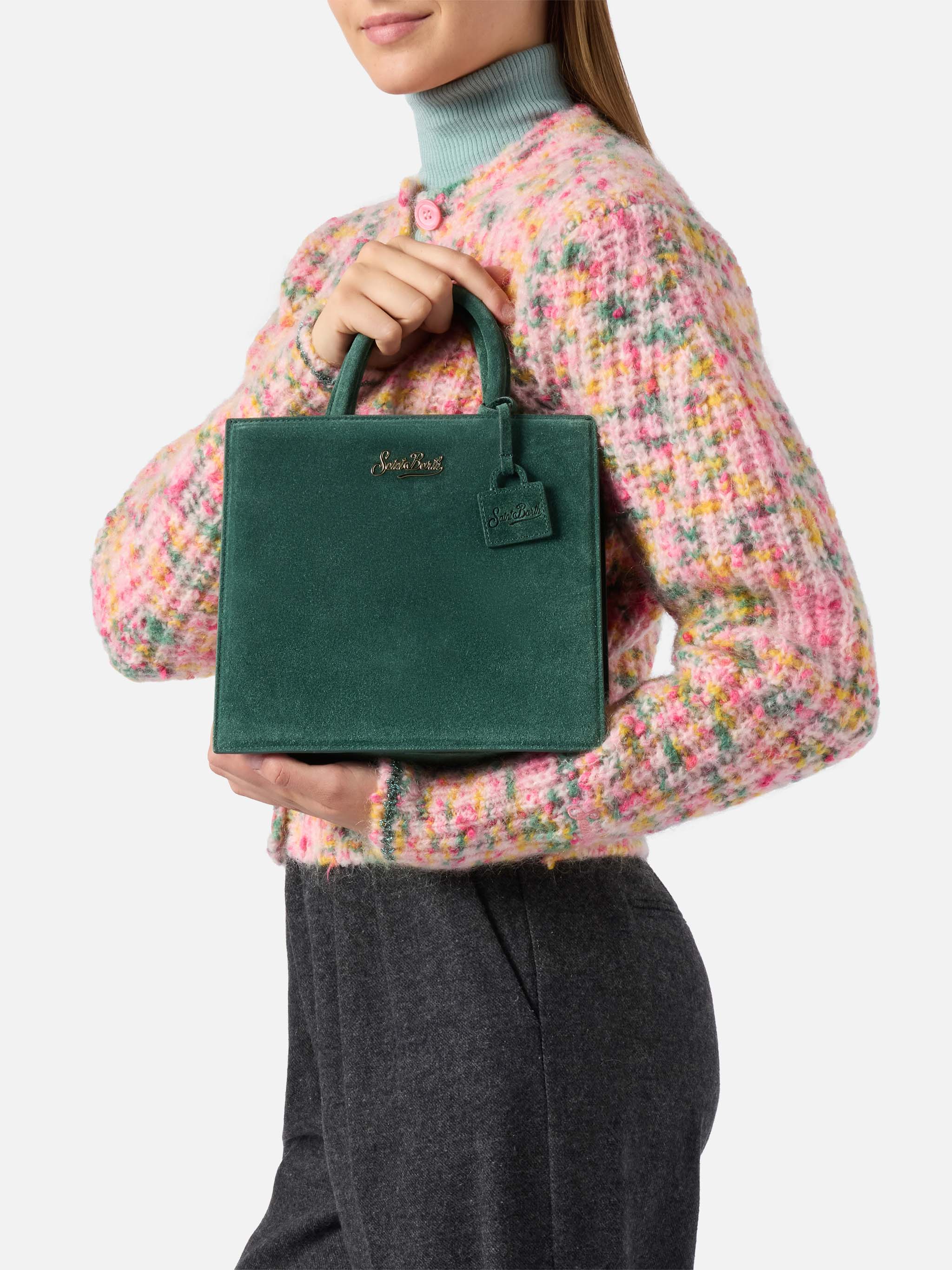 mc2-saint-barth-borsa-shop-bag-midi-in-pelle-scamosciata-verde-tracolla-regolabi image 2