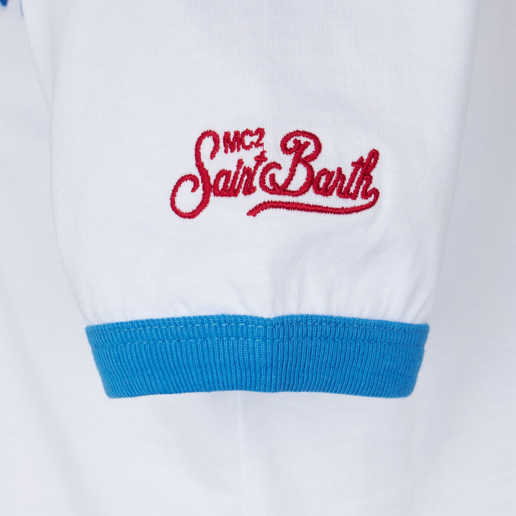 mc2-saint-barth-t-shirt-bambino-in-cotone-bianca-con-scritta-st-barth-multicolor image 2