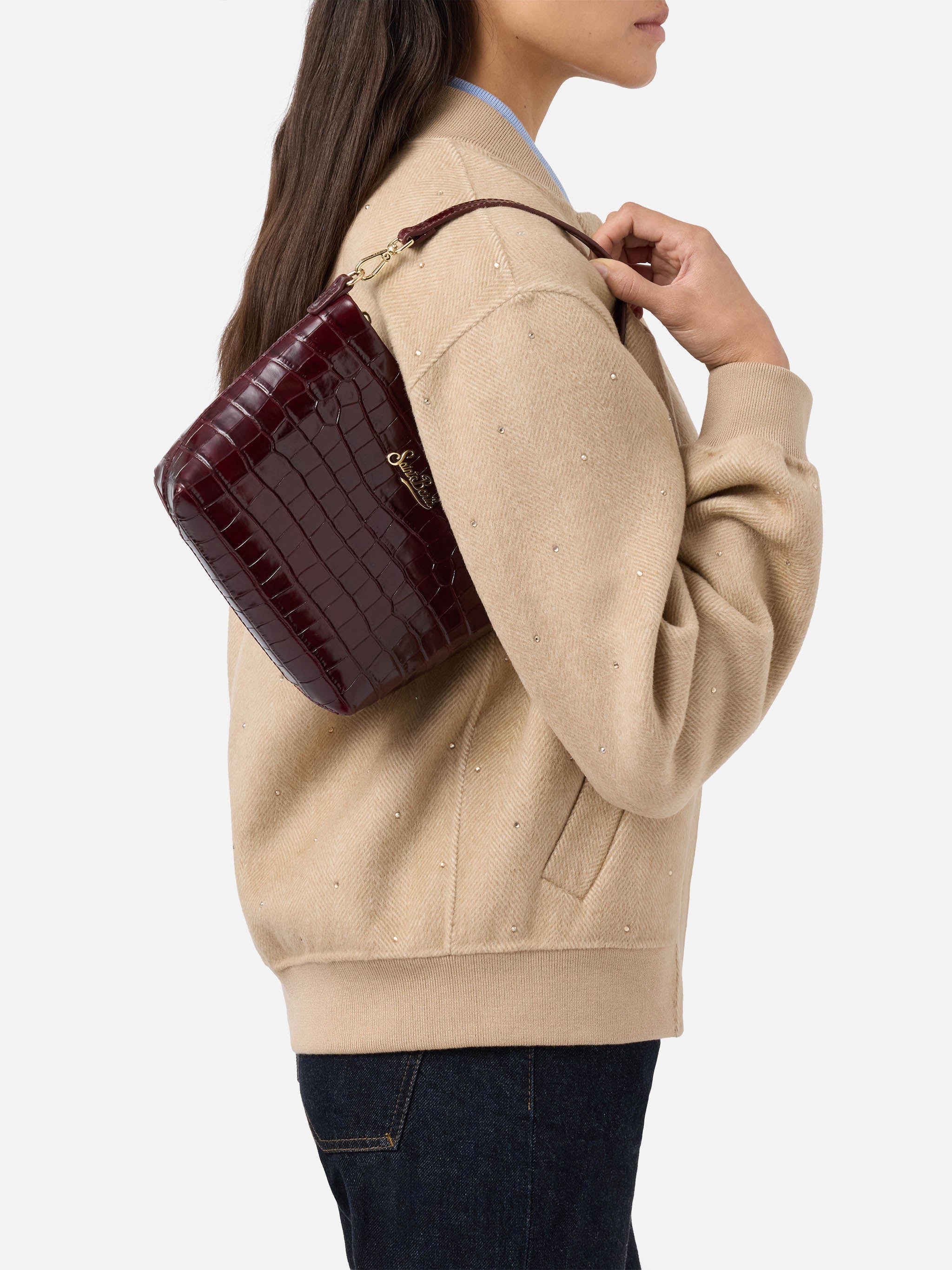 mc2-saint-barth-borsa-a-spalla-aline-bag-in-pelle-stampa-cocco-bordeaux image 2