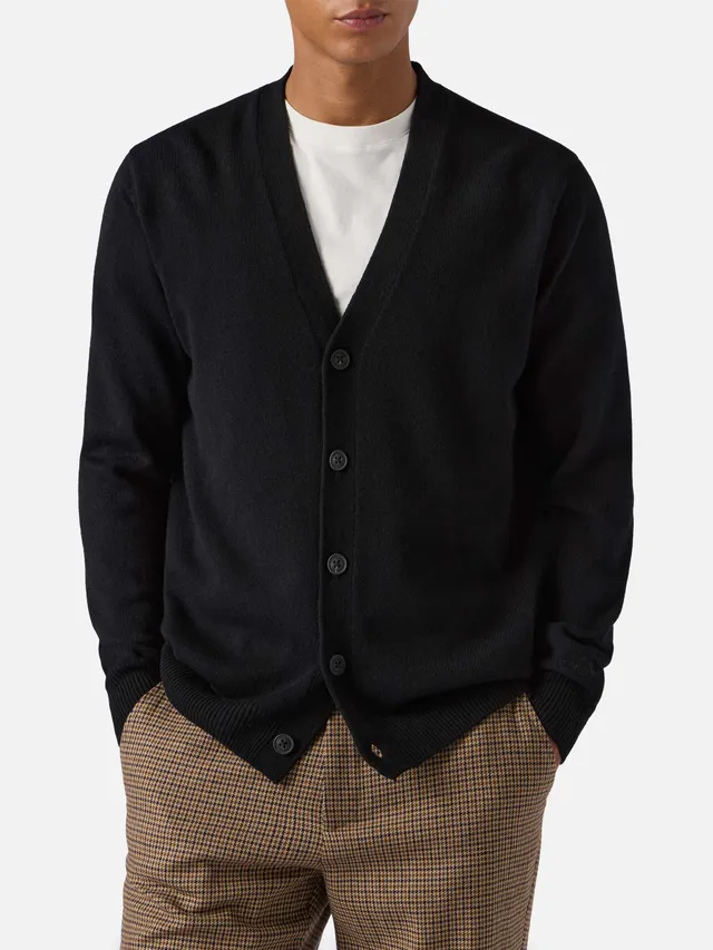 mc2-saint-barth-herrison-cardigan-uomo-in-pura-lana-nero image 1