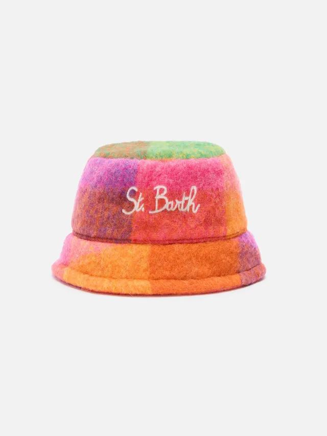 mc2-saint-barth-cappello-bucket-jude-con-stampa-check-multicolor-per-bambina image 1