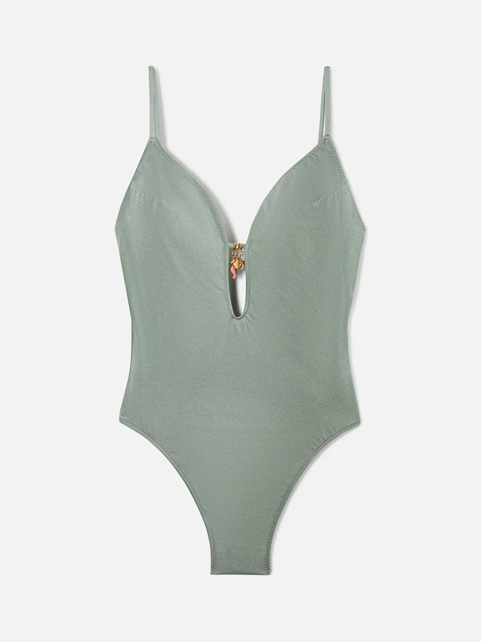 mc2-saint-barth-crunchy-costume-intero-donna-verde-militare-glossy-charms image 1