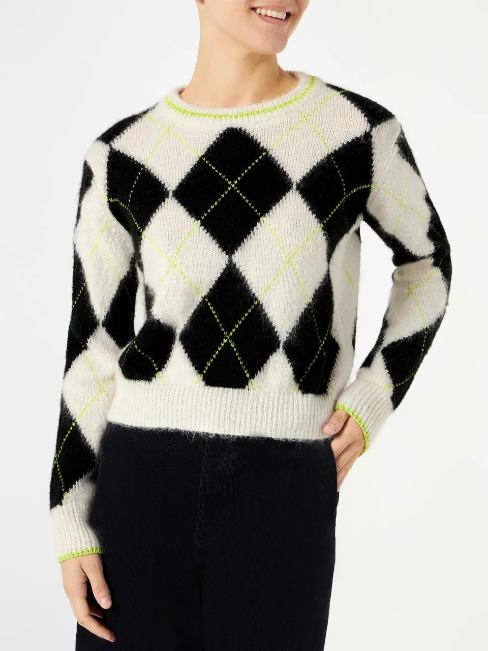 mc2-saint-barth-maglione-crop-new-queen-soft-nero-fantasia-argyle image 1