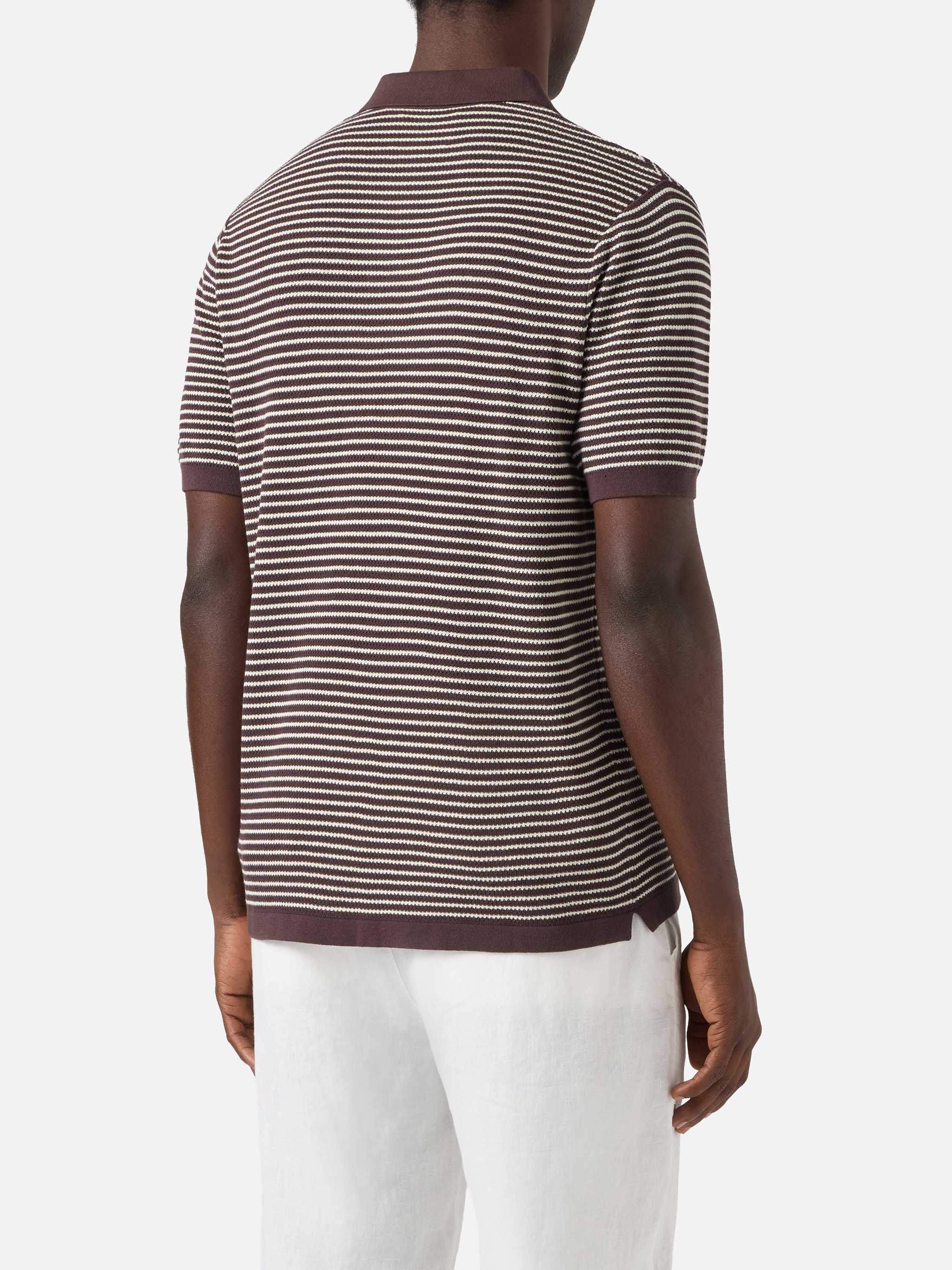 mc2-saint-barth-polo-sloan-in-cotone-pregiato-high-twist-a-righe-marroni image 3
