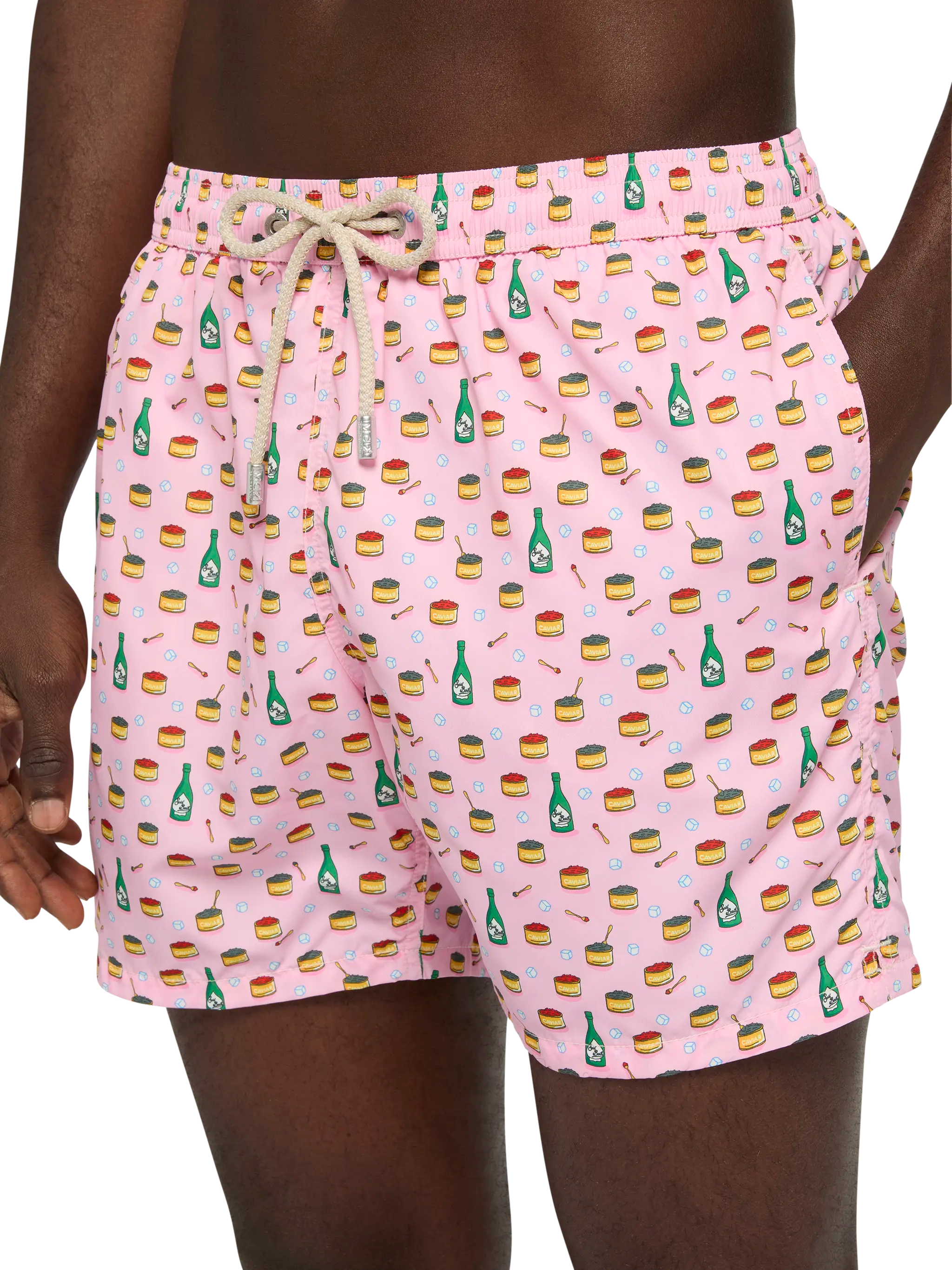 mc2-saint-barth-lighting-costume-mare-uomo-rosa-stampa-caviale-e-bollicine image 4