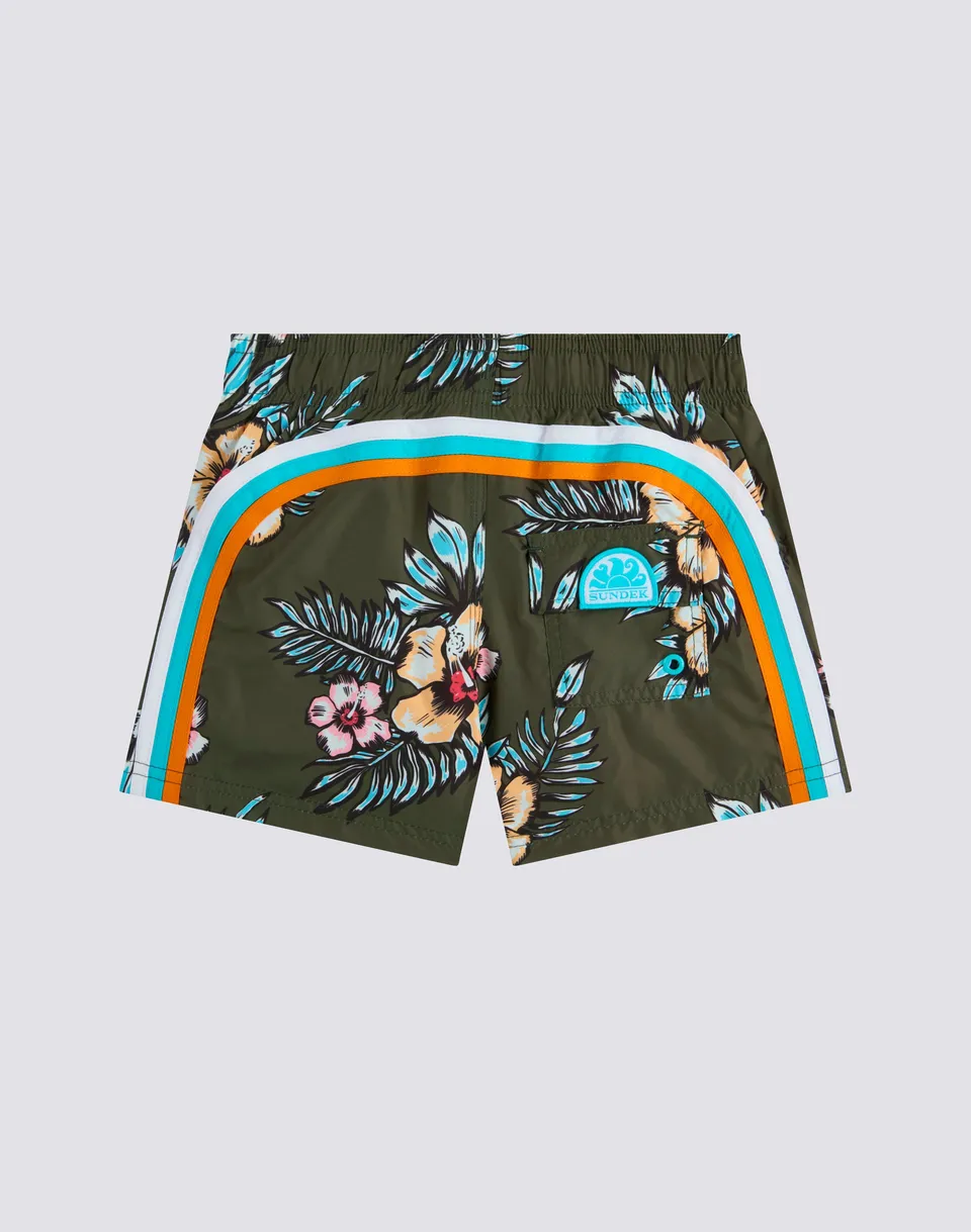 sundek-iconic-costume-da-bagno-bambino-corto-graphic-flower-repreve image 1