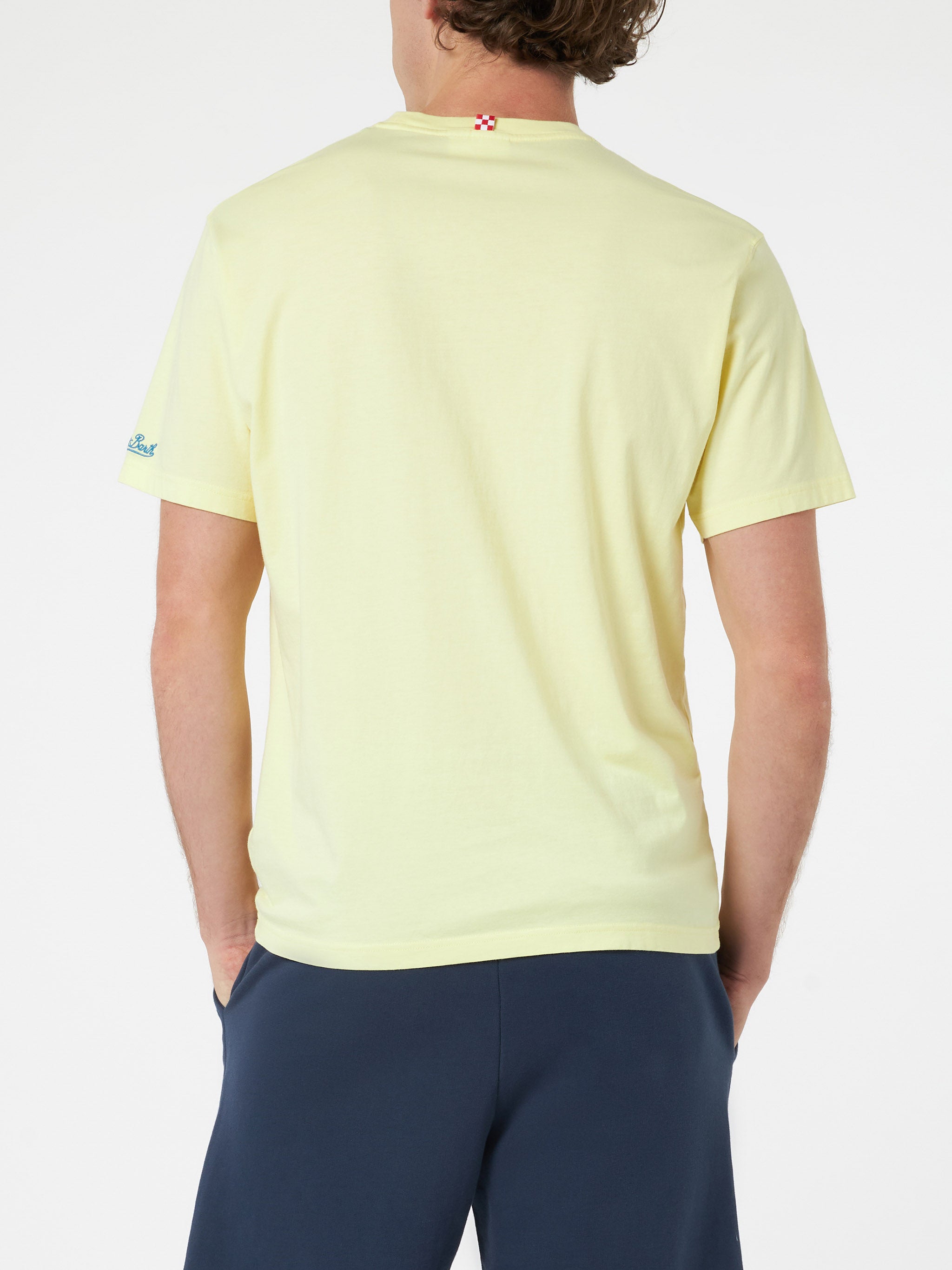 mc2-saint-barth-t-shirt-uomo-more-shots-less-squats-in-cotone-giallo image 4