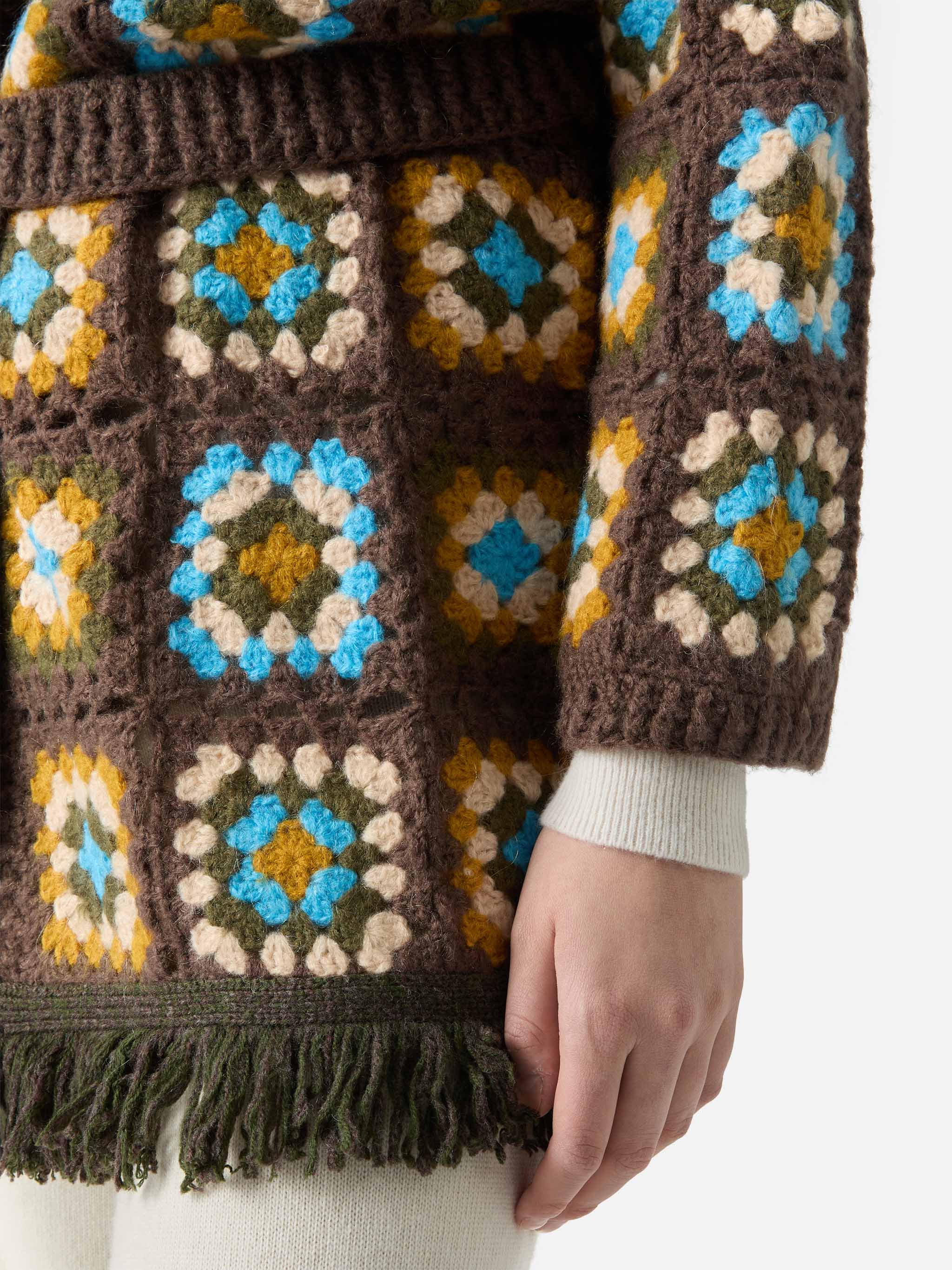 mc2-saint-barth-cristabel-cardigan-donna-crochet-con-cintura-verde-giallo image 4