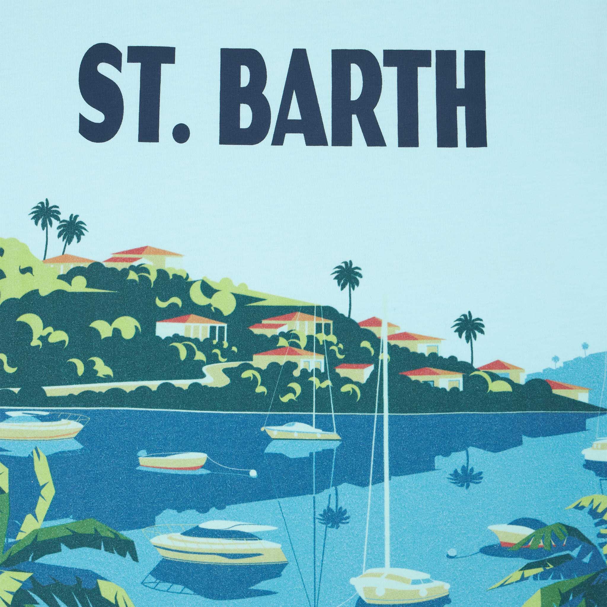 mc2-saint-barth-t-shirt-bambino-cotone-stampa-cartolina-verde-acqua image 2
