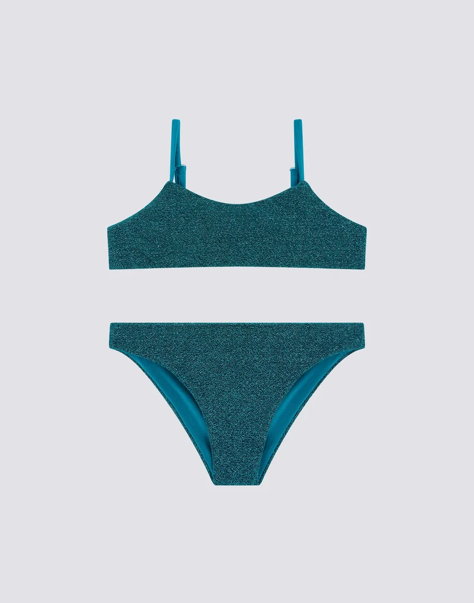 sundek-jennifer-bikini-bambina-con-top-a-fascia-e-slip-fisso-in-lurex image 1