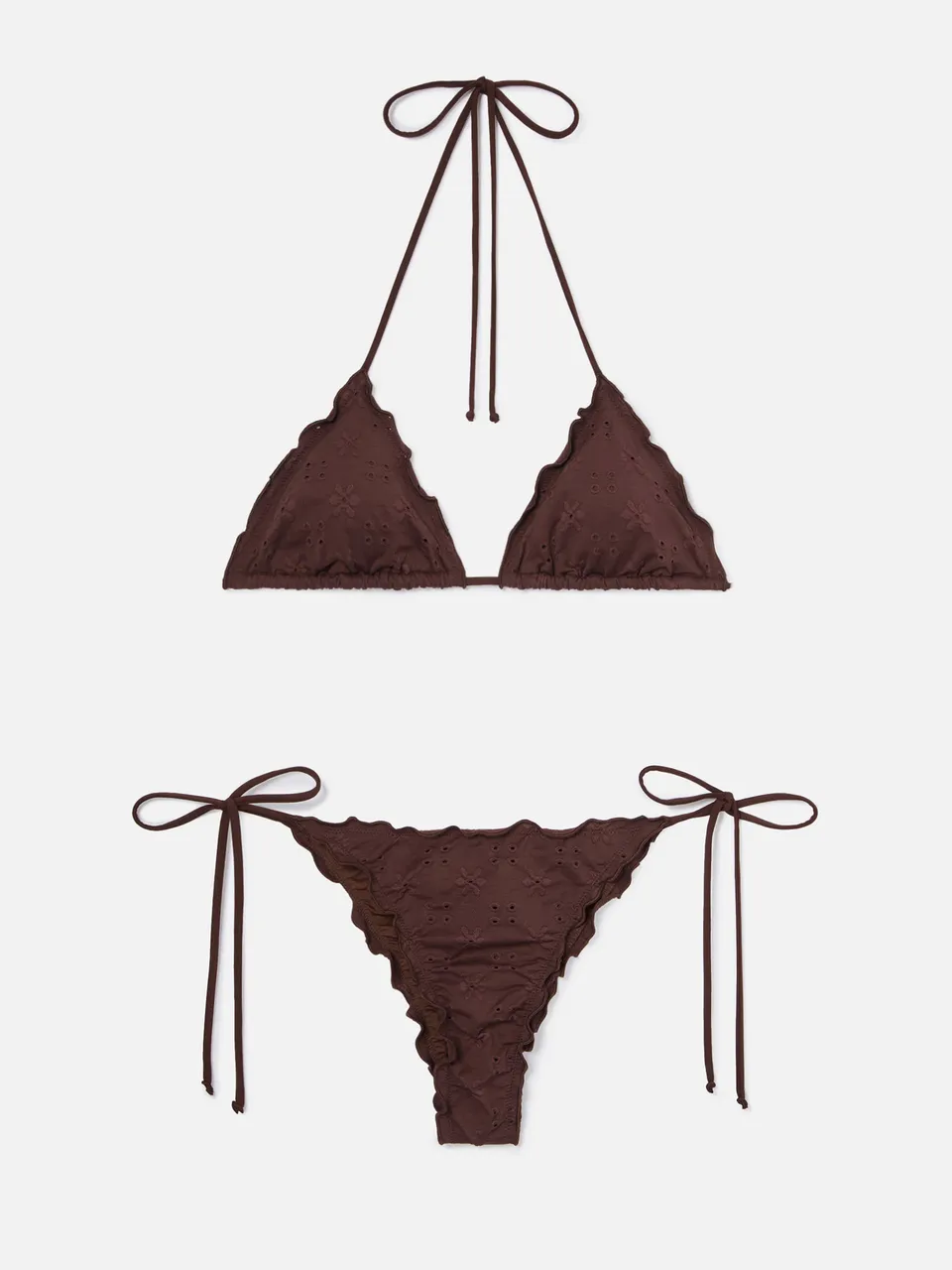 bikini-donna-mc2-saint-barth-sagittarius-miami-in-tessuto-sangallo-marrone-con-r image 1