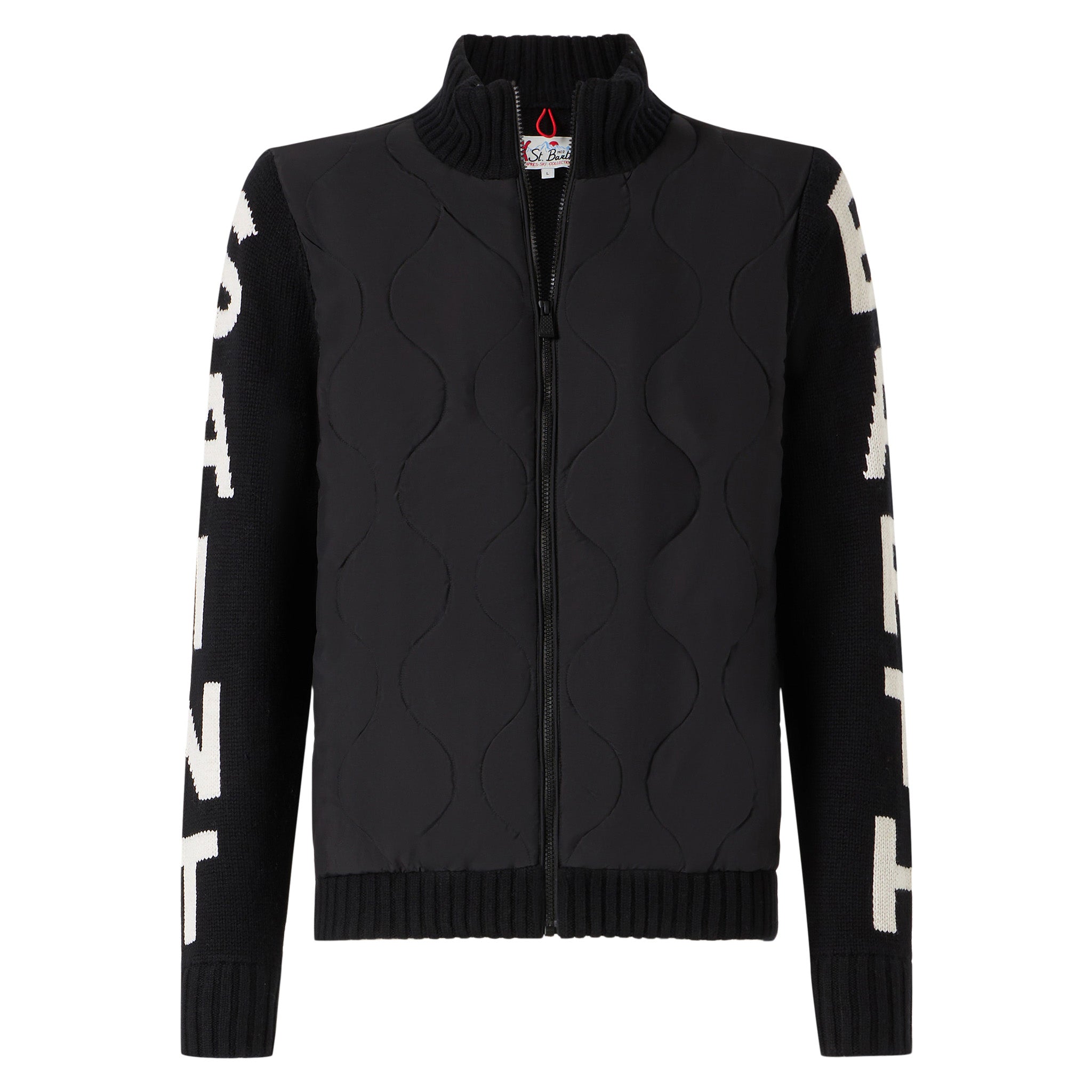 mc2-saint-barth-giacca-whistler-uomo-nera-eco-padded-con-lettering-maniche image 4