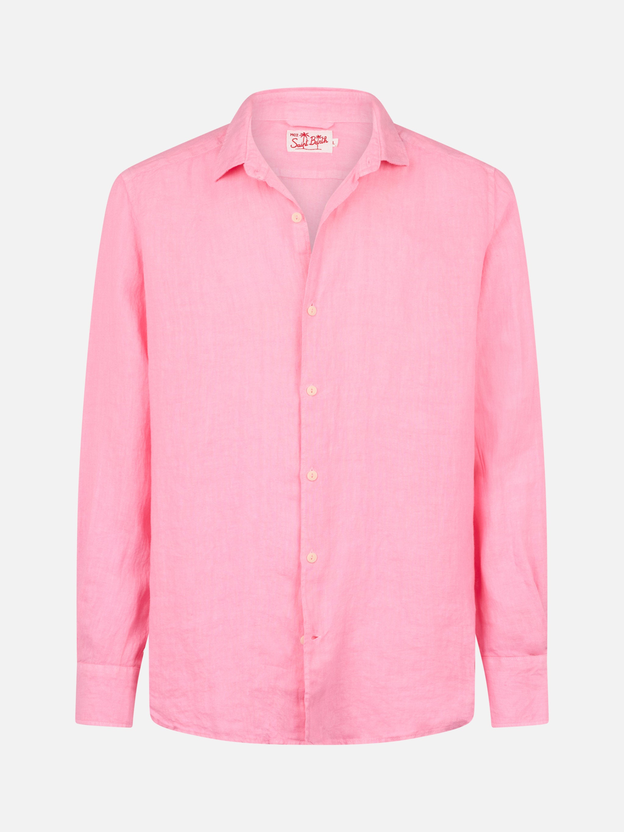 mc2-saint-barth-pamplona-camicia-in-lino-rosa image 4