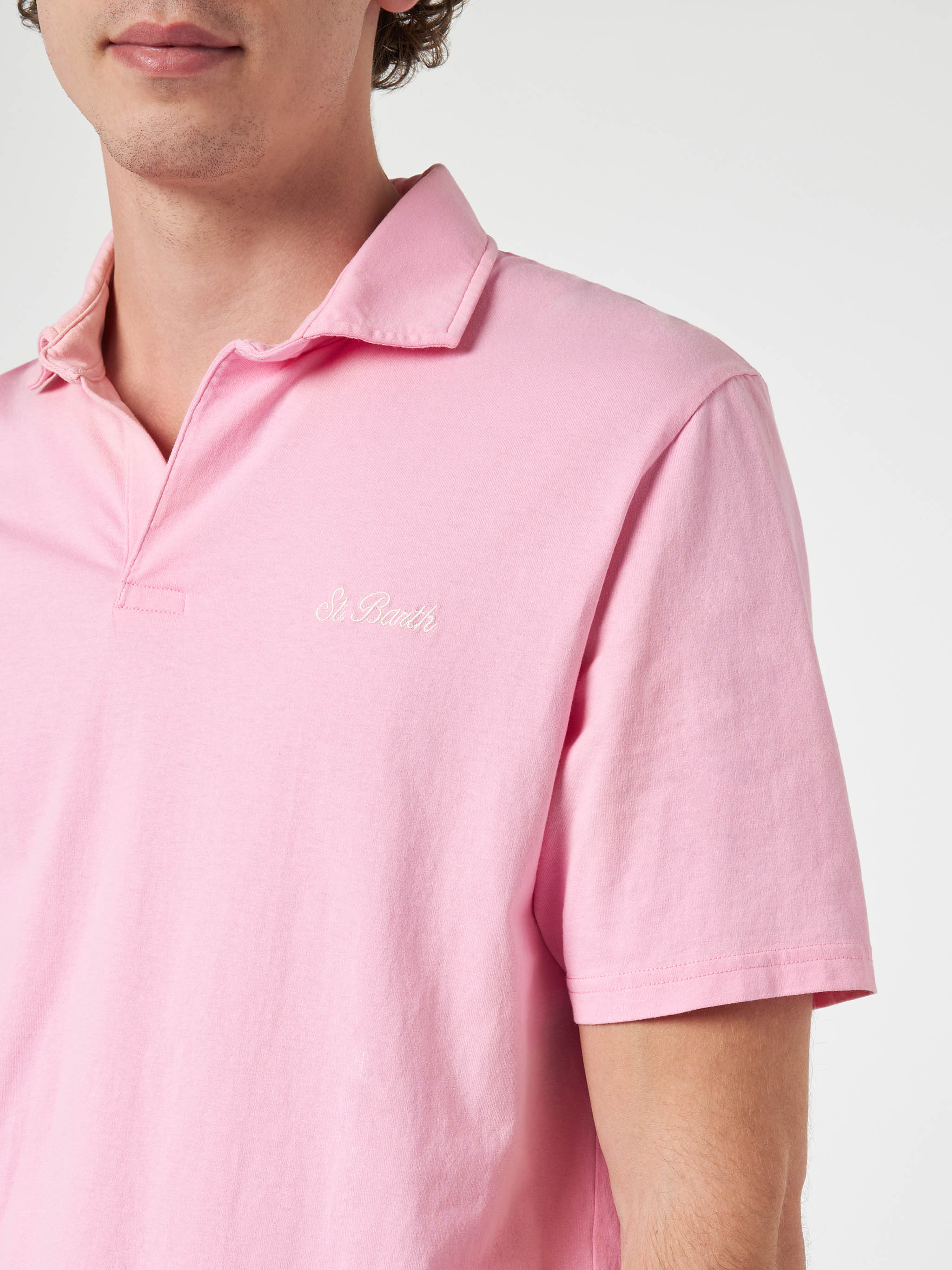 mc2-saint-barth-polo-uomo-brighton-rosa-in-cotone-jersey-tinta-unita image 4