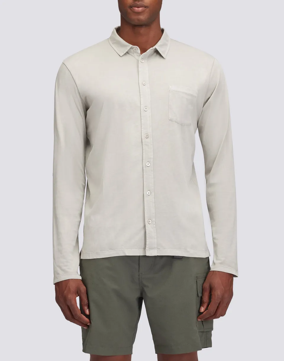 sundek-camicia-uomo-maniche-lunghe-in-cotone-jersey-tinto-capo image 1