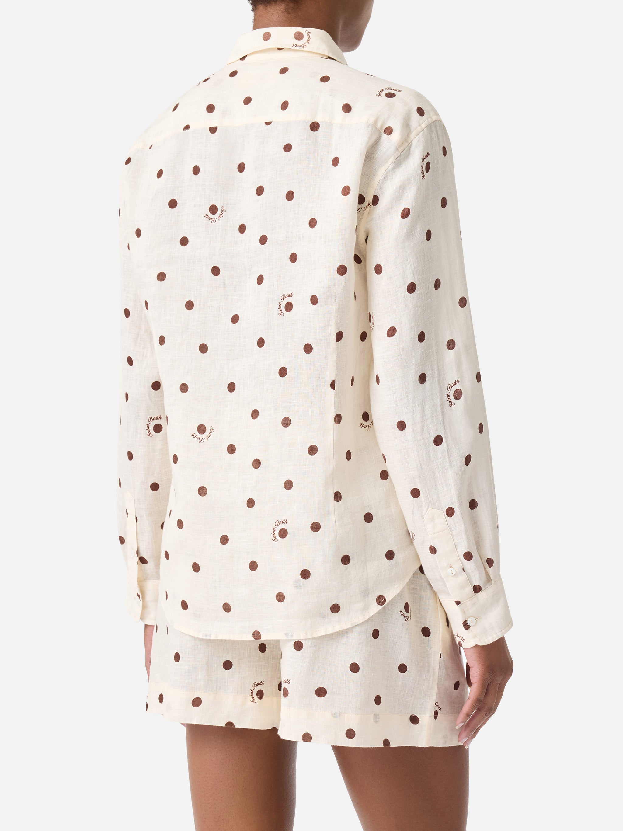 mc2-saint-barth-camicia-meredith-donna-in-lino-bianco-a-pois-marroni image 3
