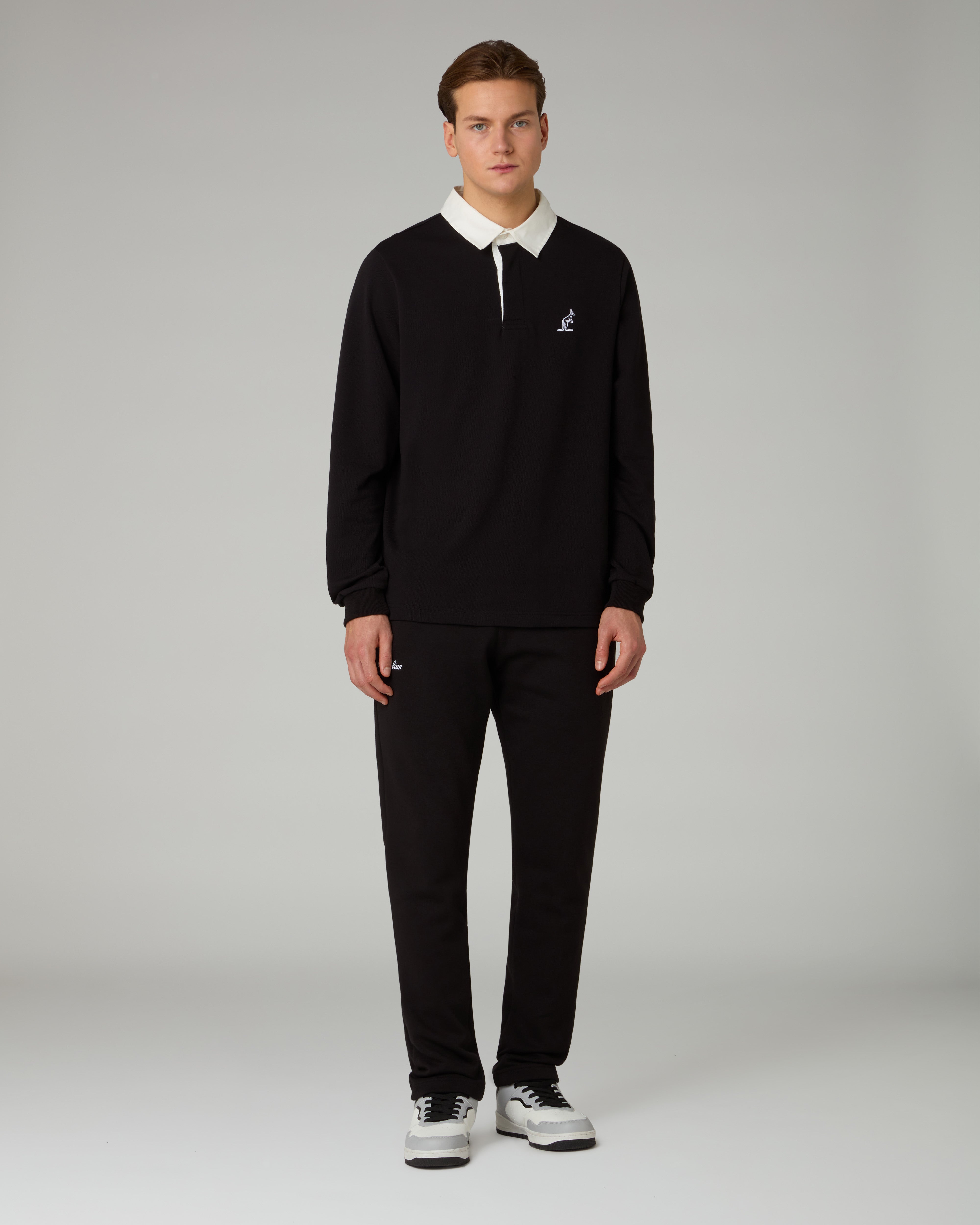 australian-academy-polo-nera-in-piqu-t-regular image 2