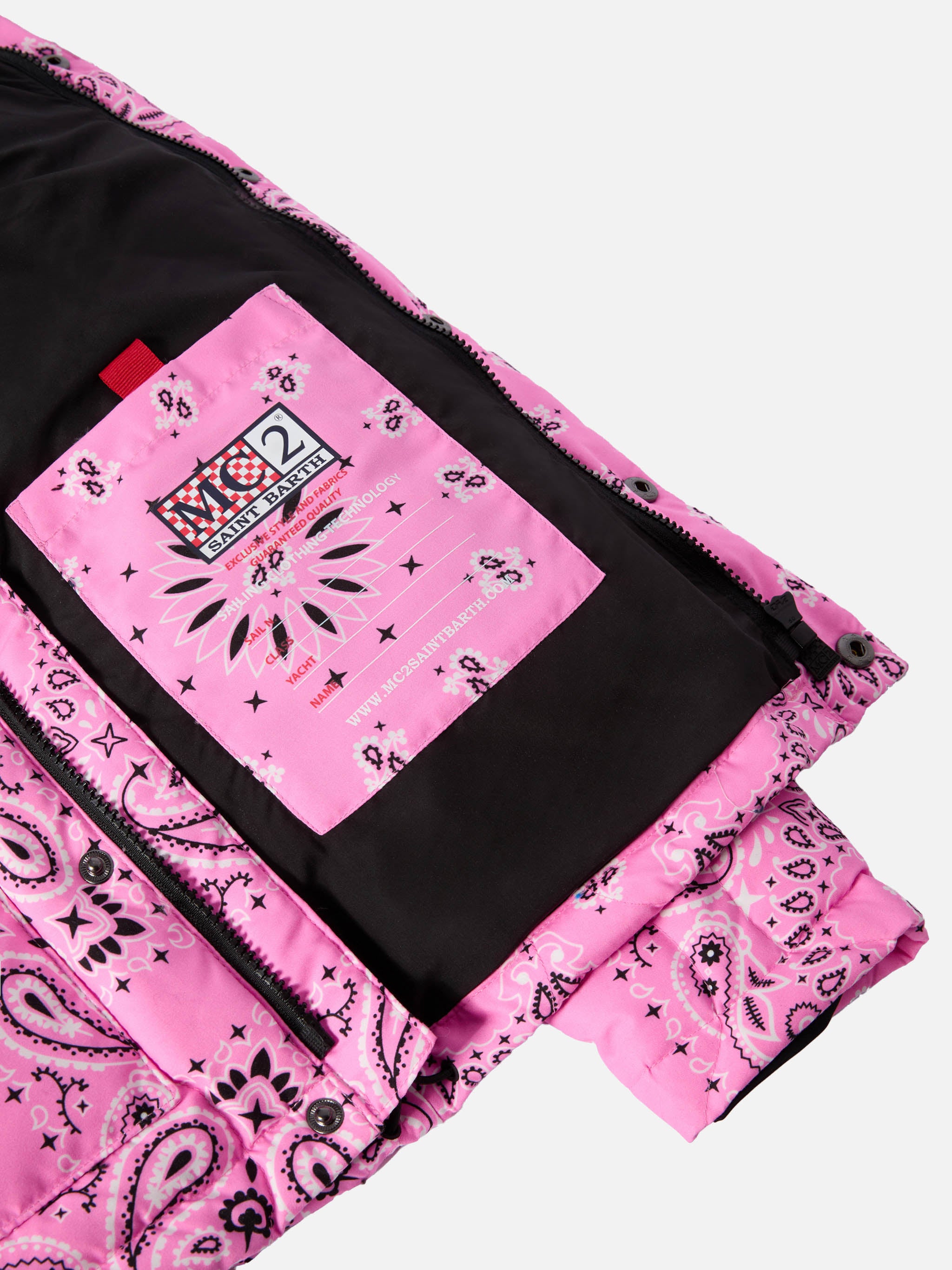 mc2-saint-barth-baxter-jr-piumino-con-cappuccio-da-bambina-stampa-bandana-rosa-v image 4