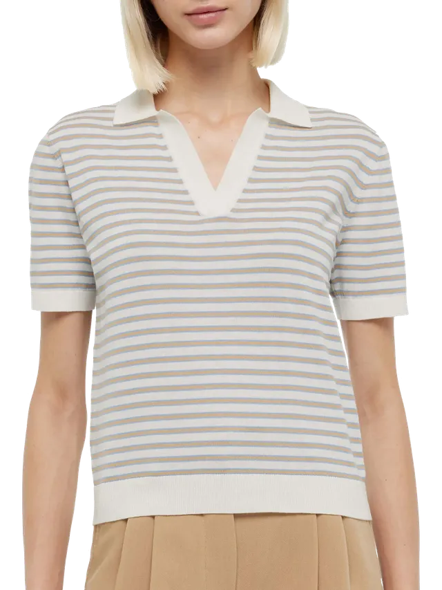 polo-evonne-in-maglia-a-righe-beige-mc2-saint-barth image 1