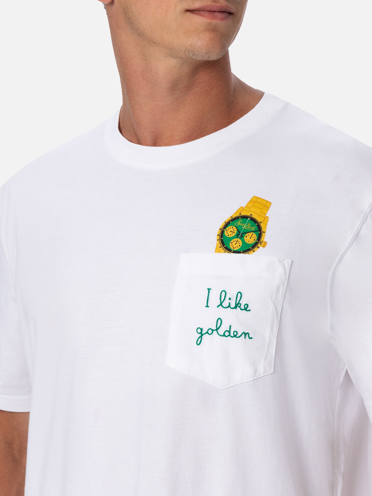 mc2-saint-barth-t-shirt-austin-uomo-bianca-in-cotone-con-stampa-orologio image 2